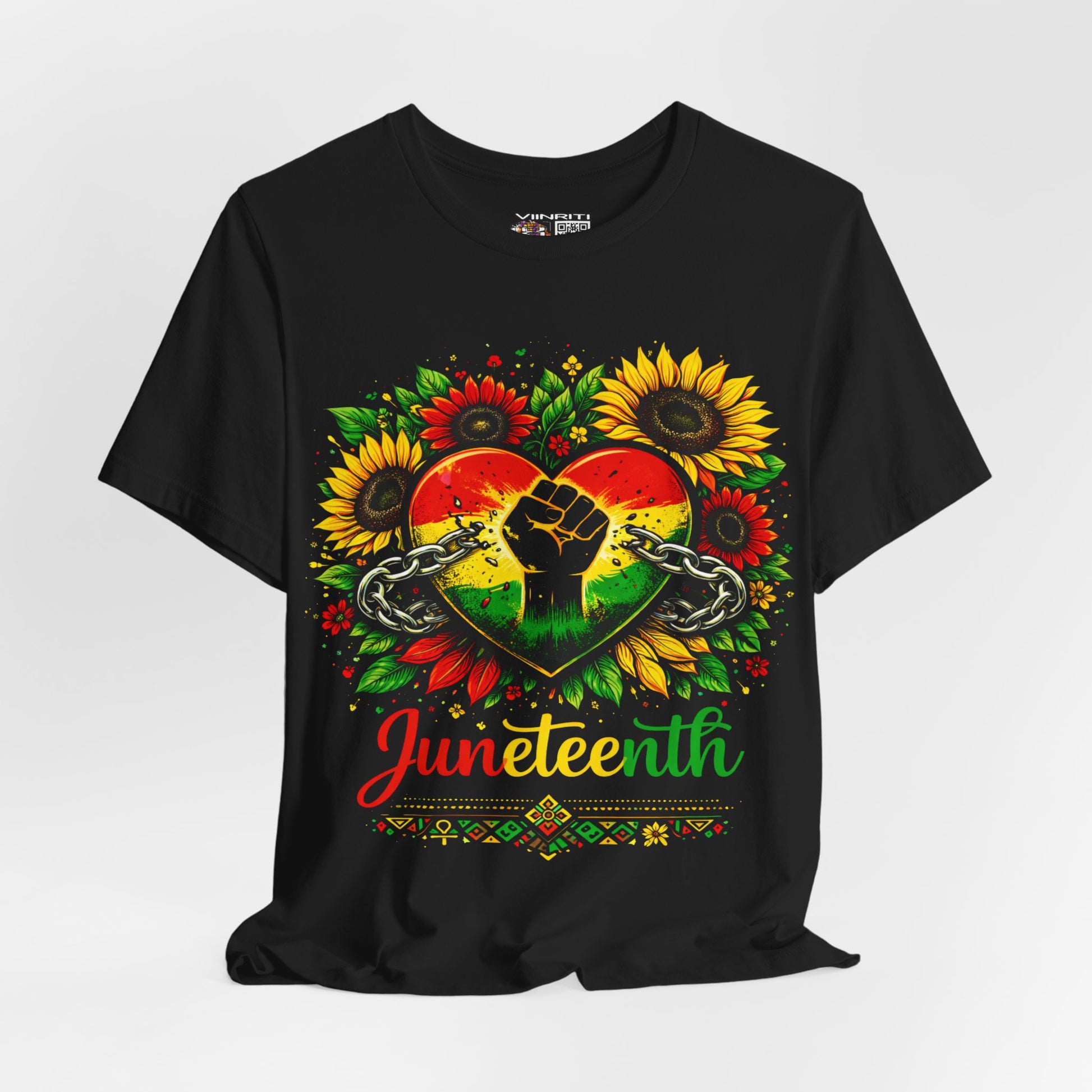 Juneteenth Heart Fist T-Shirt — Black History Celebration Tee