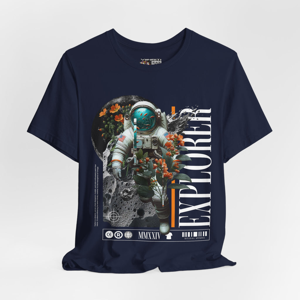 Astronaut Floral Tee — Space Explorer Graphic T-Shirt