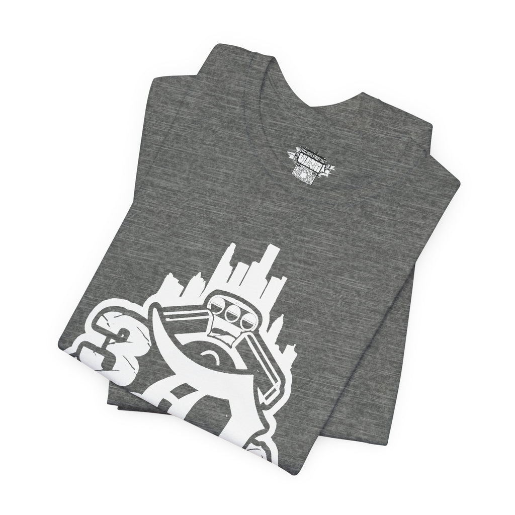 Detroit D Monochrome Tee — City Skyline & Motor Graphic T-Shirt