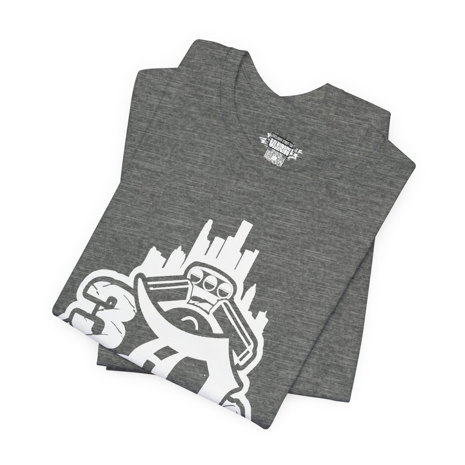 Detroit D Monochrome Tee — City Skyline & Motor Graphic T-Shirt