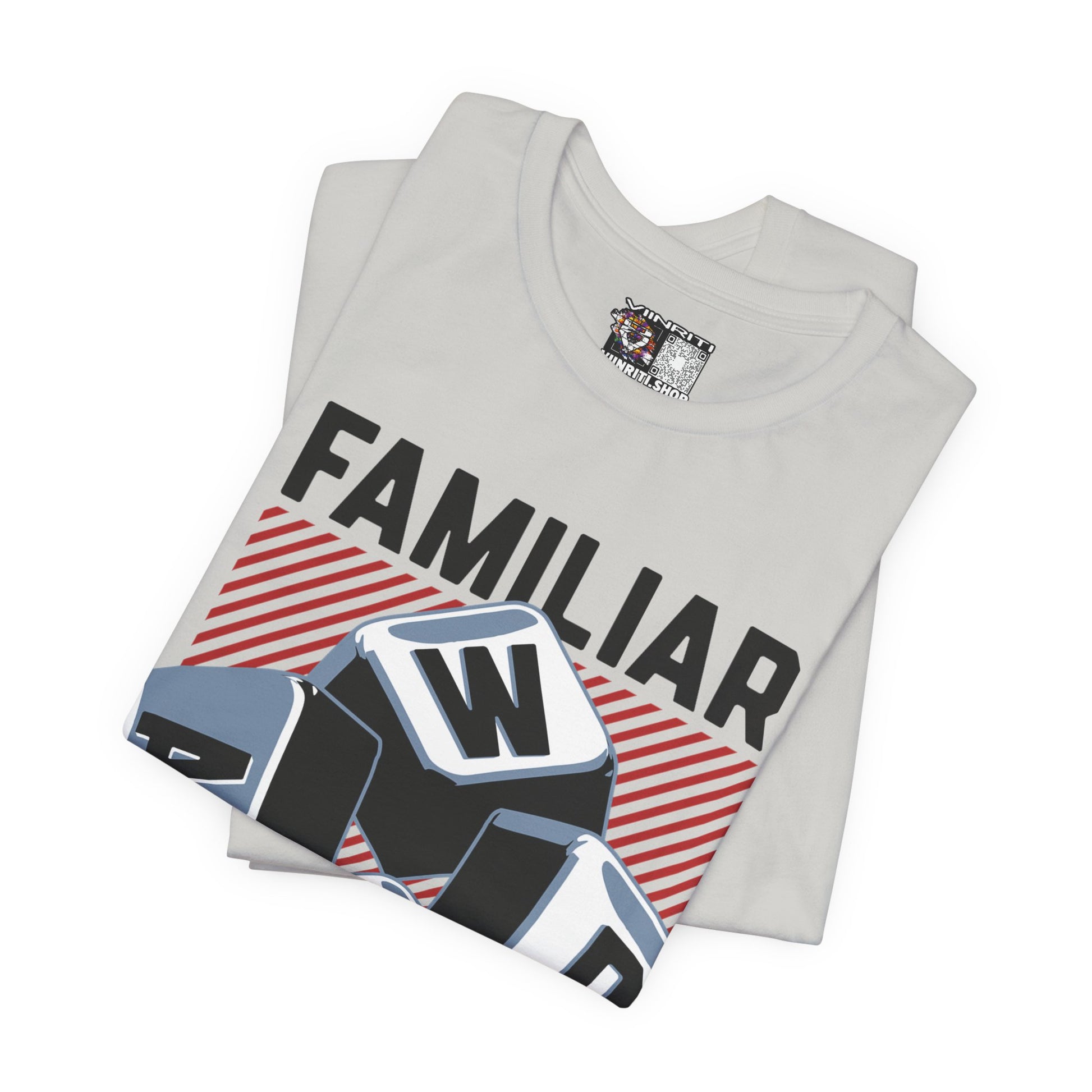 ""Gamer WASD Keys T‑Shirt — "Familiar to Gamers" Retro Keycap Tee