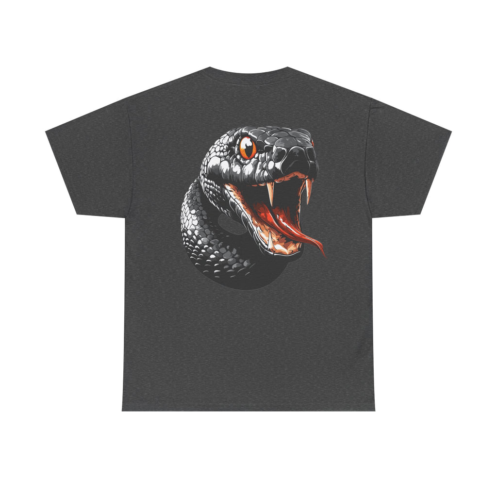 """"VIINRITI Snake Head Graphic Tee — Fierce Black Snake Illustration T-Shirt