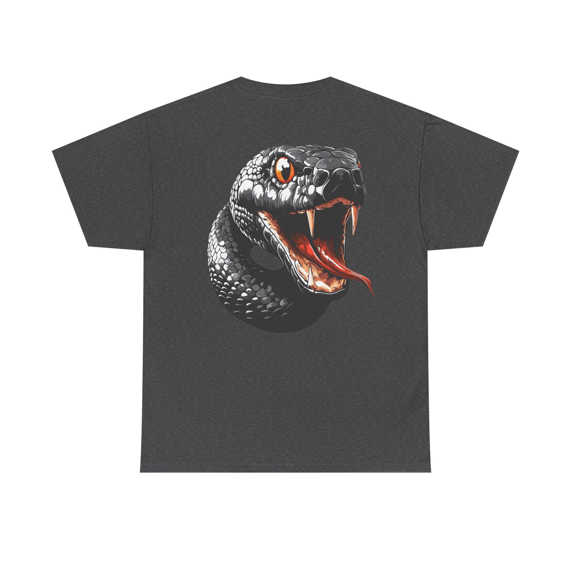 """"VIINRITI Snake Head Graphic Tee — Fierce Black Snake Illustration T-Shirt