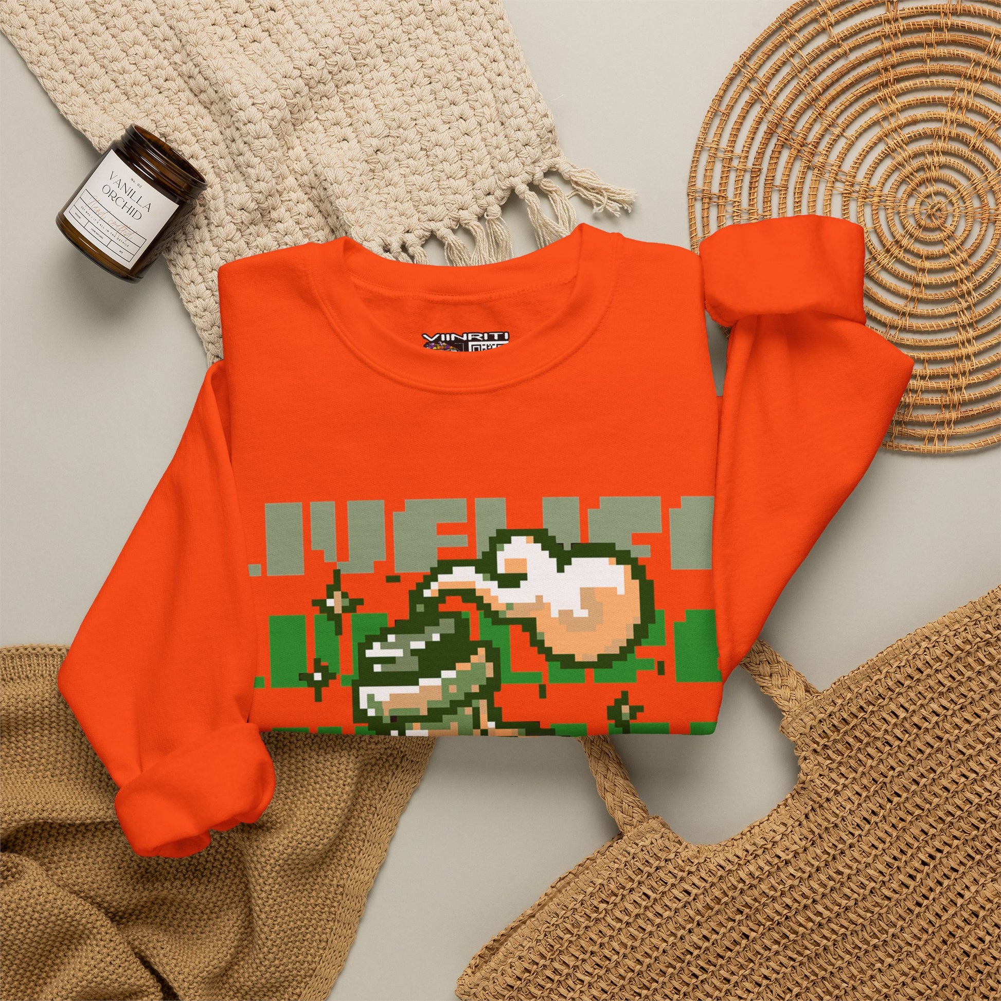 Crewneck Sweatshirt — Pixel Potion 'LIFE' Retro Gaming Graphic
