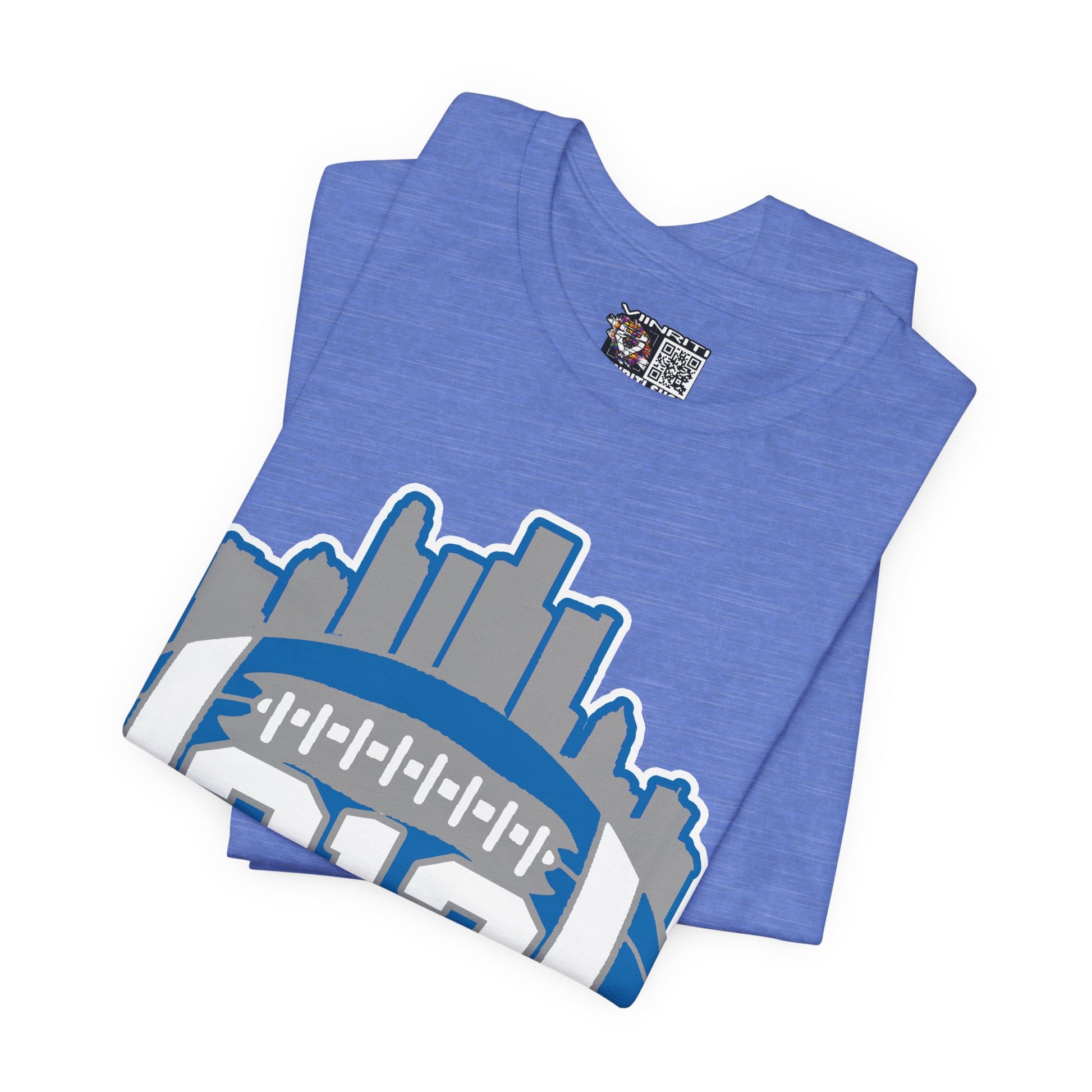 Detroit 313 Football T-Shirt — City Skyline & Number 313 Logo