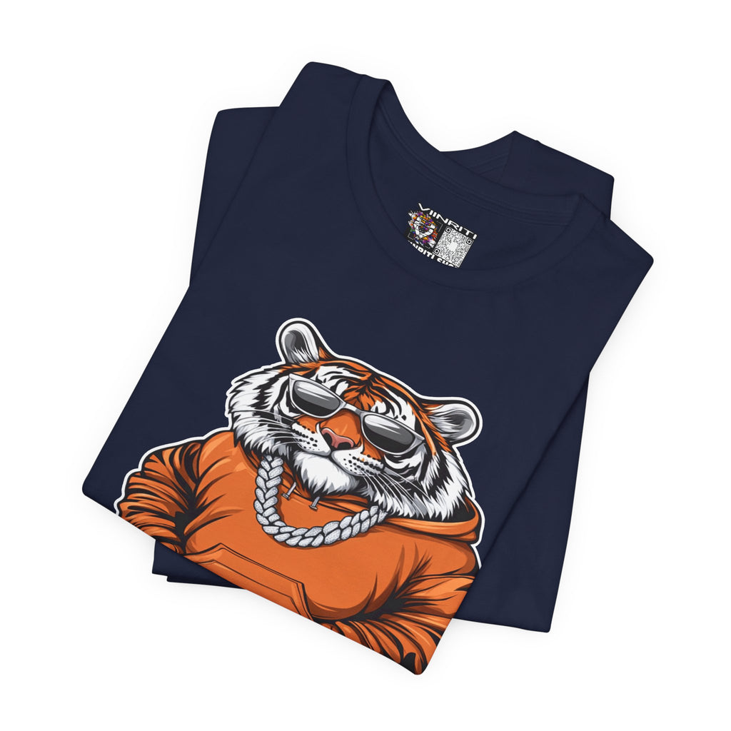 Tiger Streetwear T-Shirt — Cool Cartoon Tiger in Tracksuit Graphic Tee