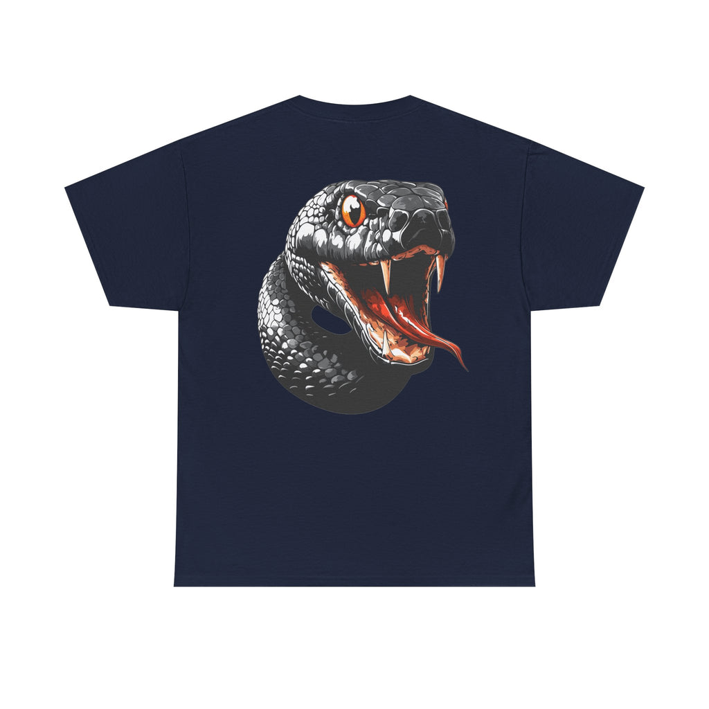 """"VIINRITI Snake Head Graphic Tee — Fierce Black Snake Illustration T-Shirt