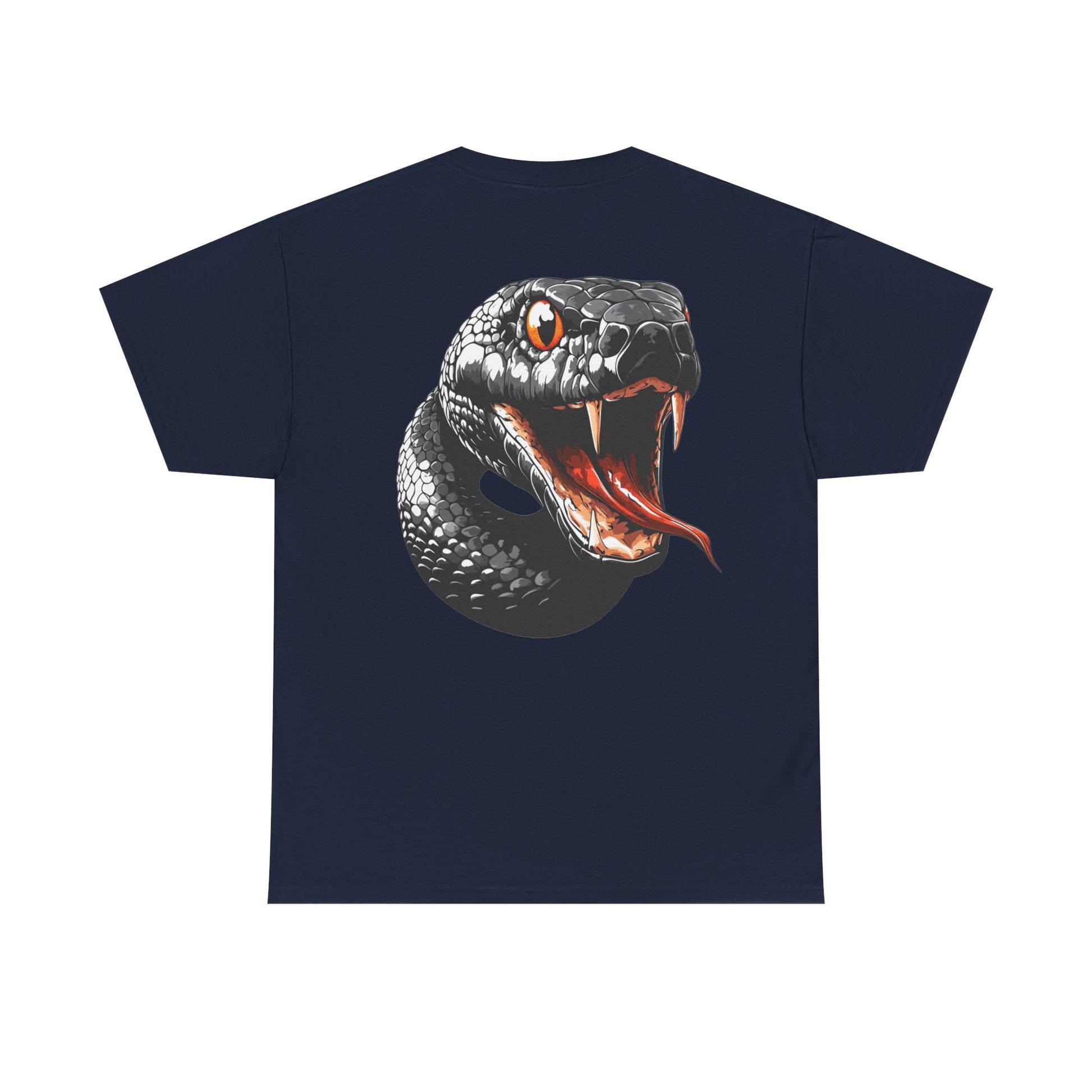 """"VIINRITI Snake Head Graphic Tee — Fierce Black Snake Illustration T-Shirt