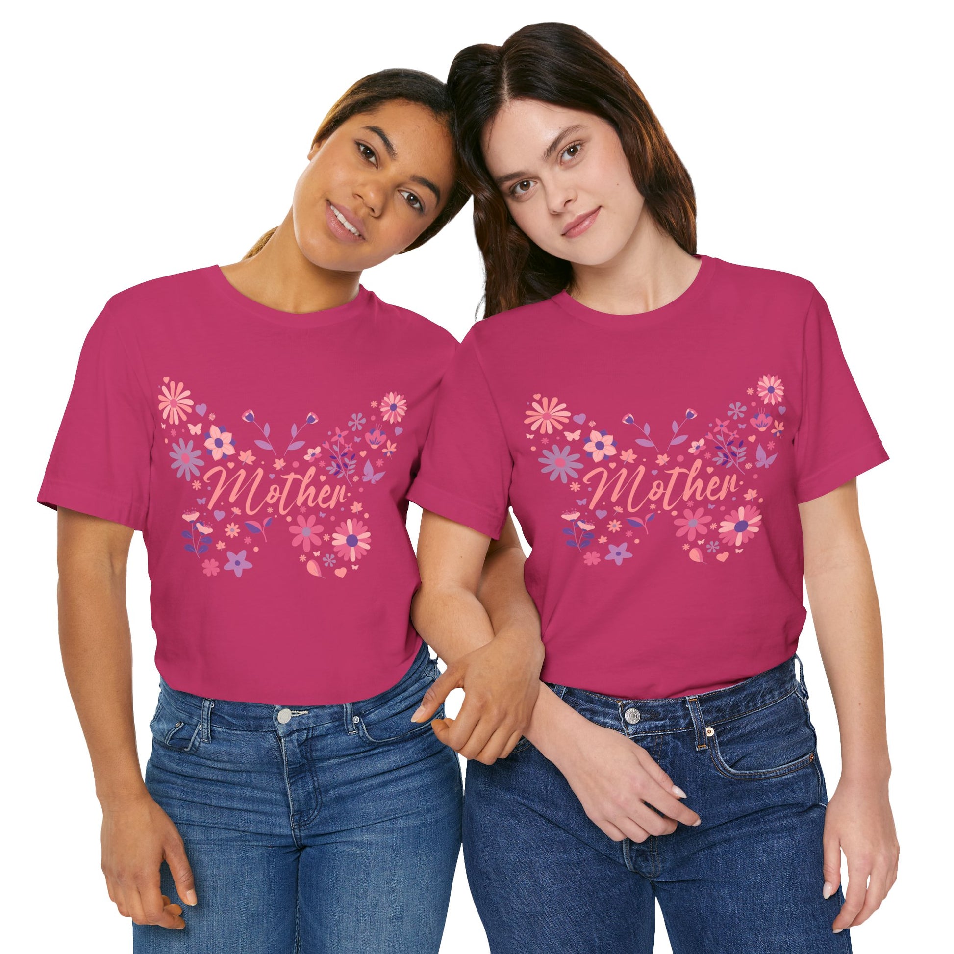 Butterfly Mother T-Shirt,Tee for Mom, Floral Gift, Birthday Present, Mother's Day Apparel, Cute Butterfly Design