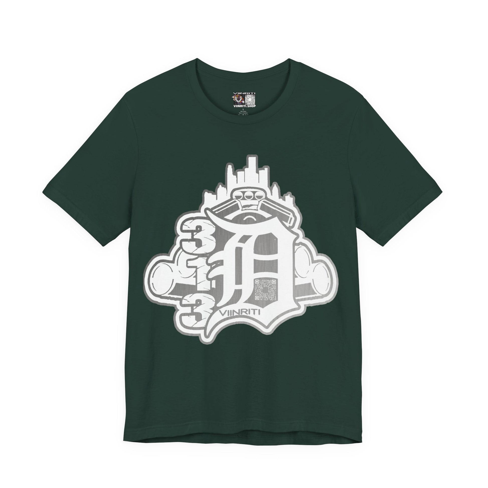 Detroit Vintage Logo T-Shirt — D City Skyline Emblem