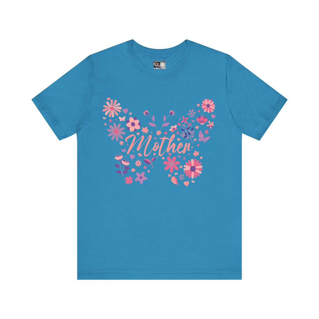 Butterfly Mother T-Shirt,Tee for Mom, Floral Gift, Birthday Present, Mother's Day Apparel, Cute Butterfly Design