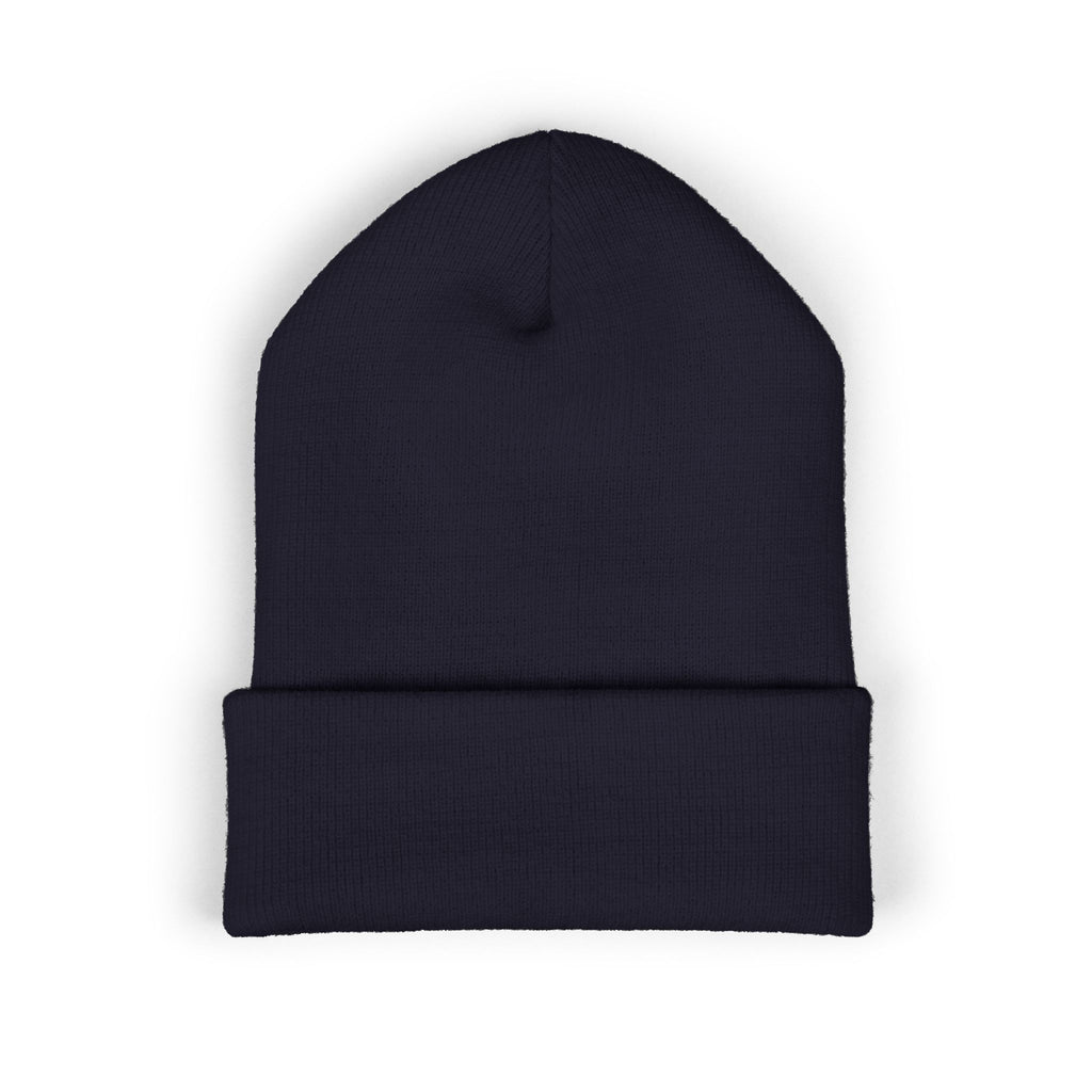 Embroidered 'Viinriti Est' Cuffed Beanie — Classic Knit Winter Hat