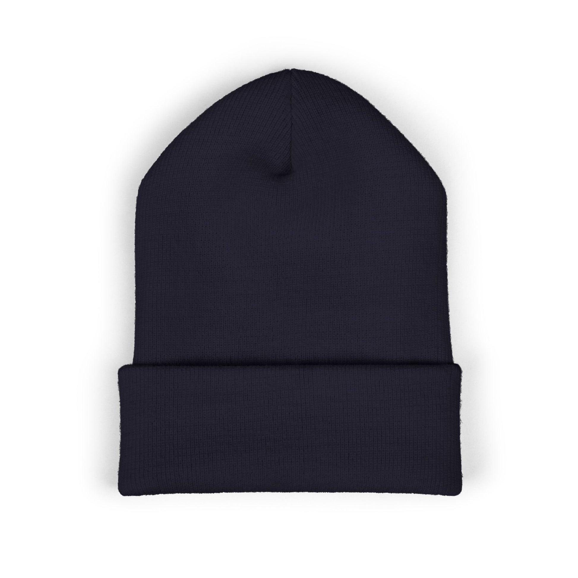 Embroidered 'Viinriti Est' Cuffed Beanie — Classic Knit Winter Hat