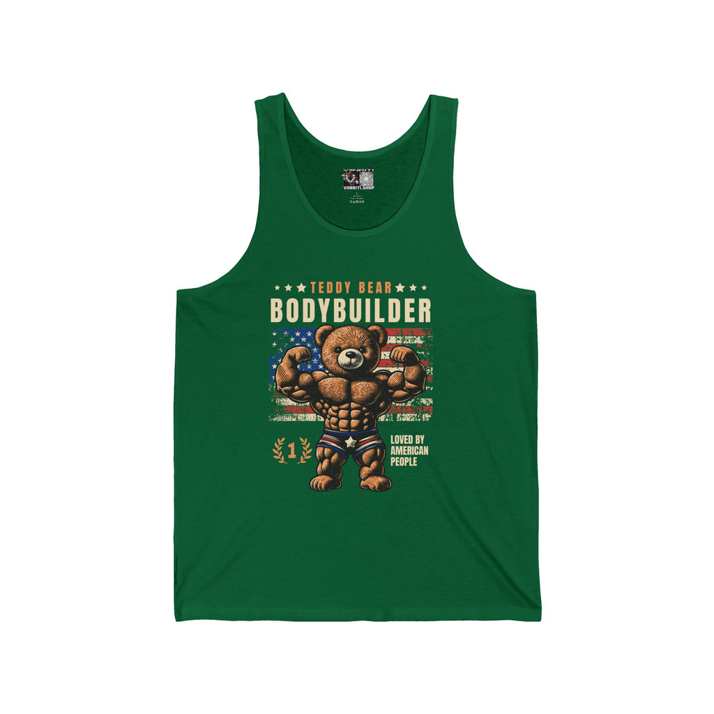 Bodybuilder Bear Tank Top — Funny Muscle Teddy Gym Tank