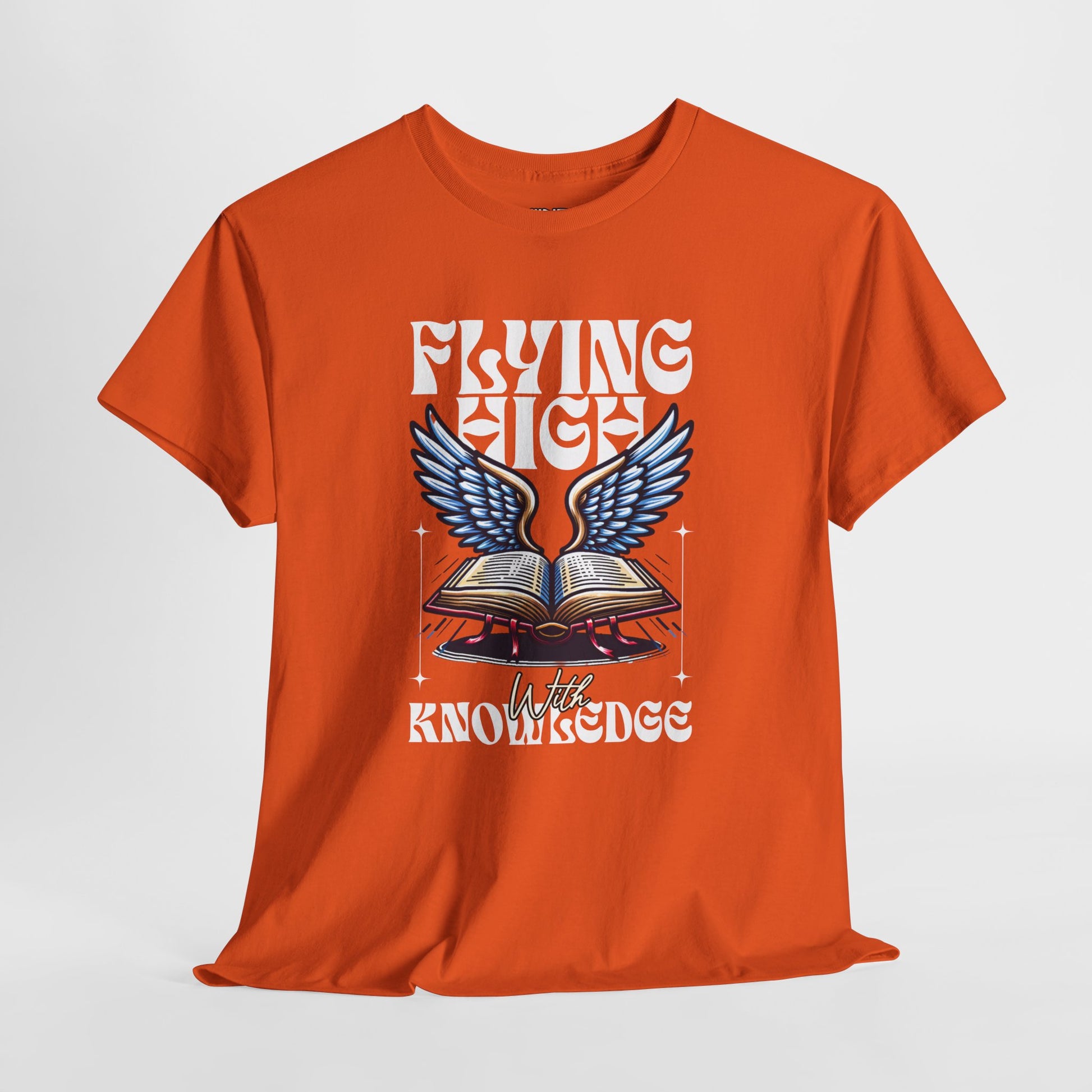 ""Flying High Knowledge T-Shirt — Vintage Winged Book Graphic Tee