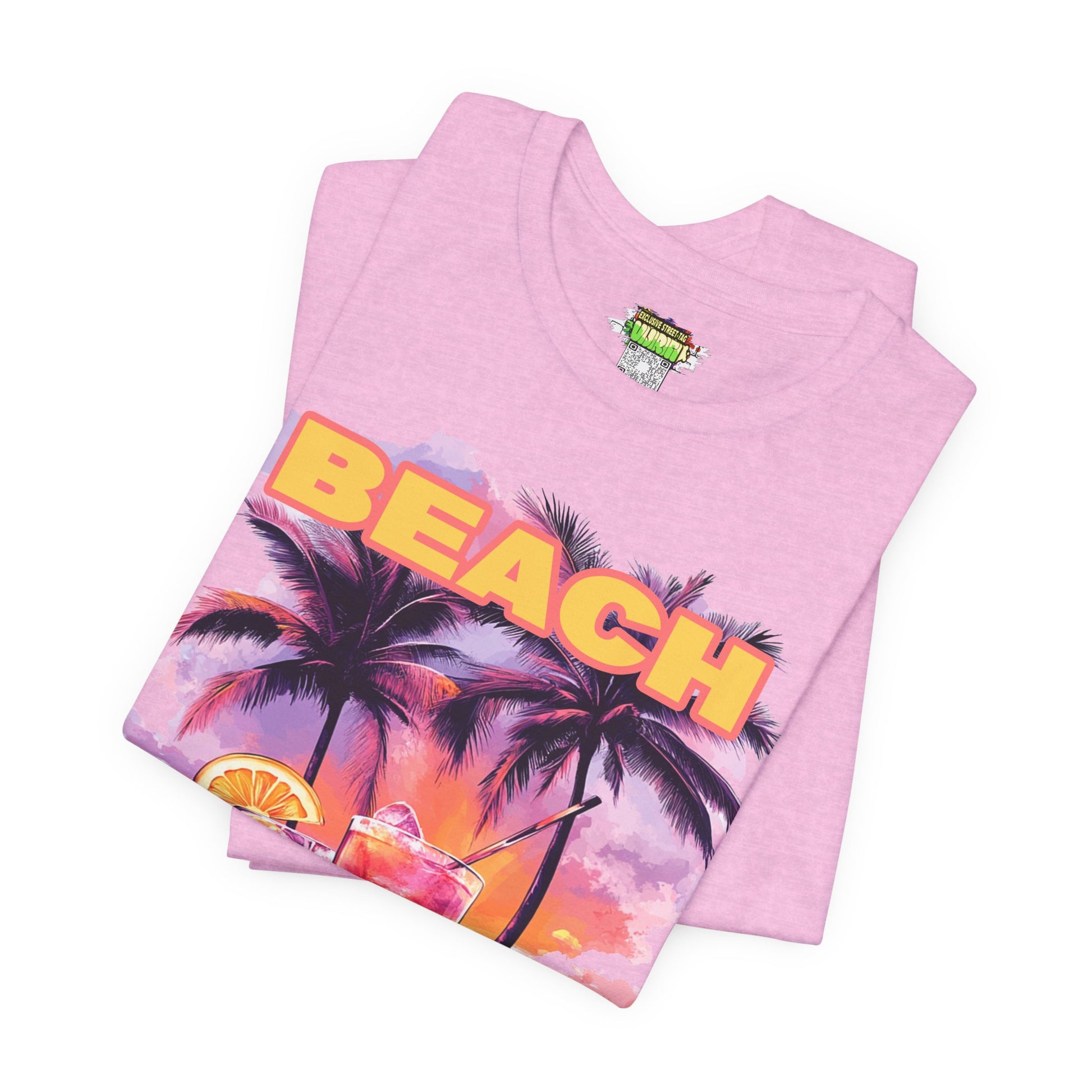 Beach Drinks Unisex Jersey Tee, Summer Shirt, Vacation T-Shirt, Tropical Paradise Top, Casual Beachwear