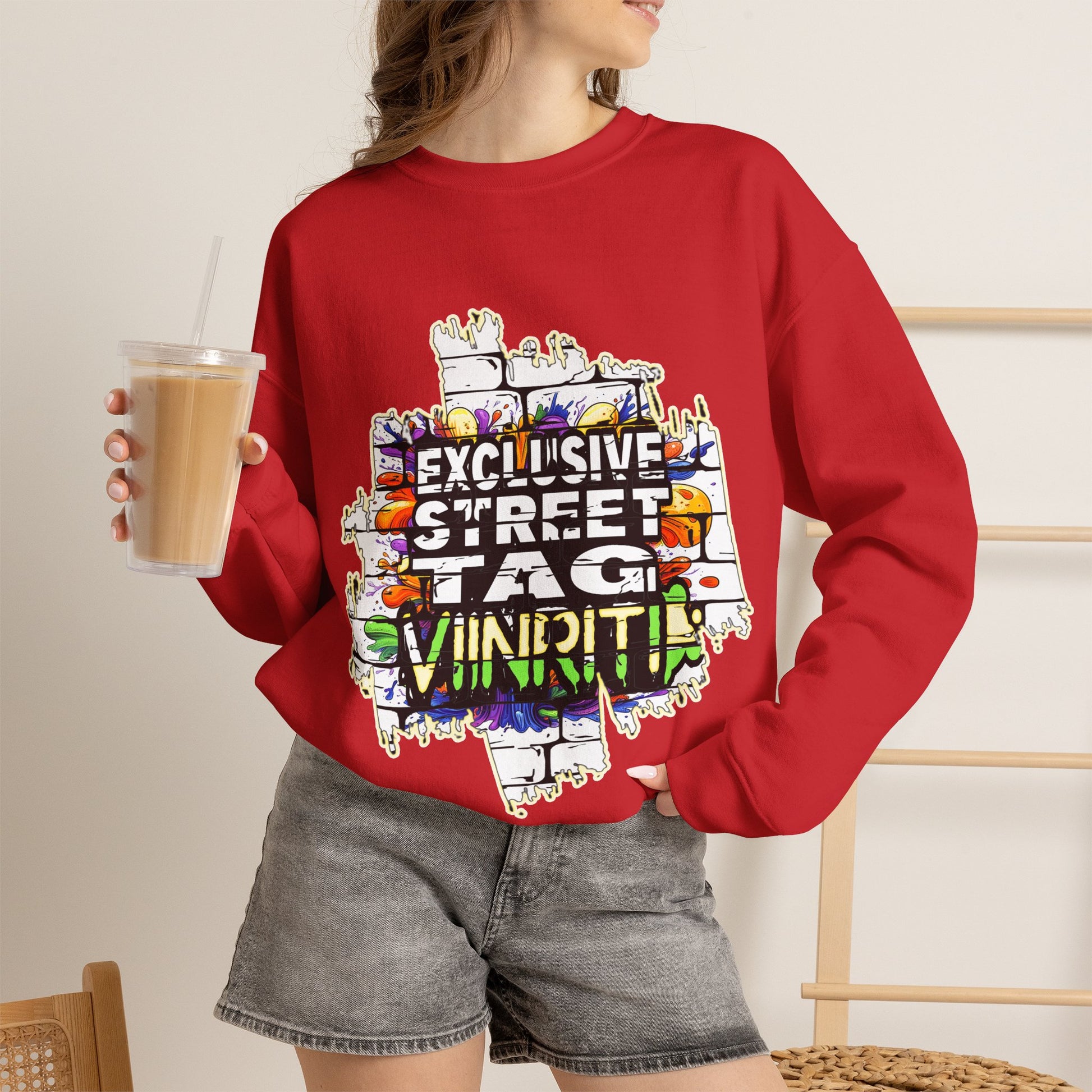 VIINRITI EXCLUSIVE Graffiti 'Exclusive Street Tag' Crewneck Sweatshirt