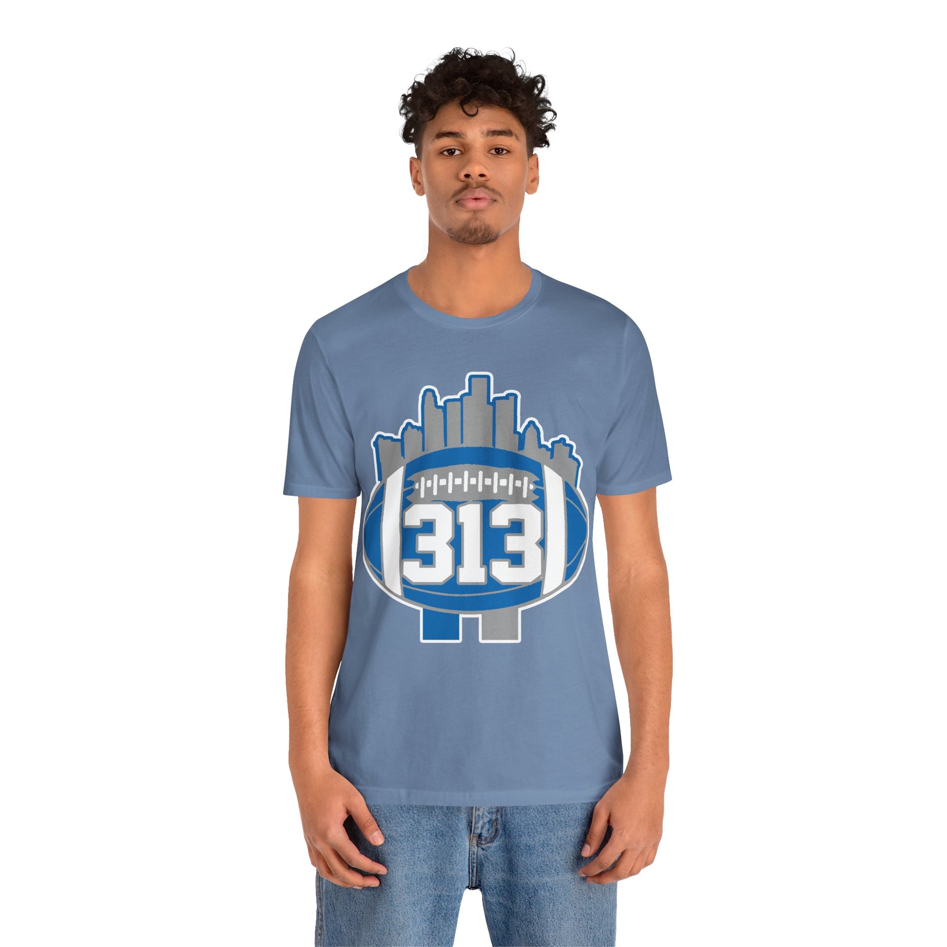 LION COLOR DETROIT 313 FOOT BALL SHIRT