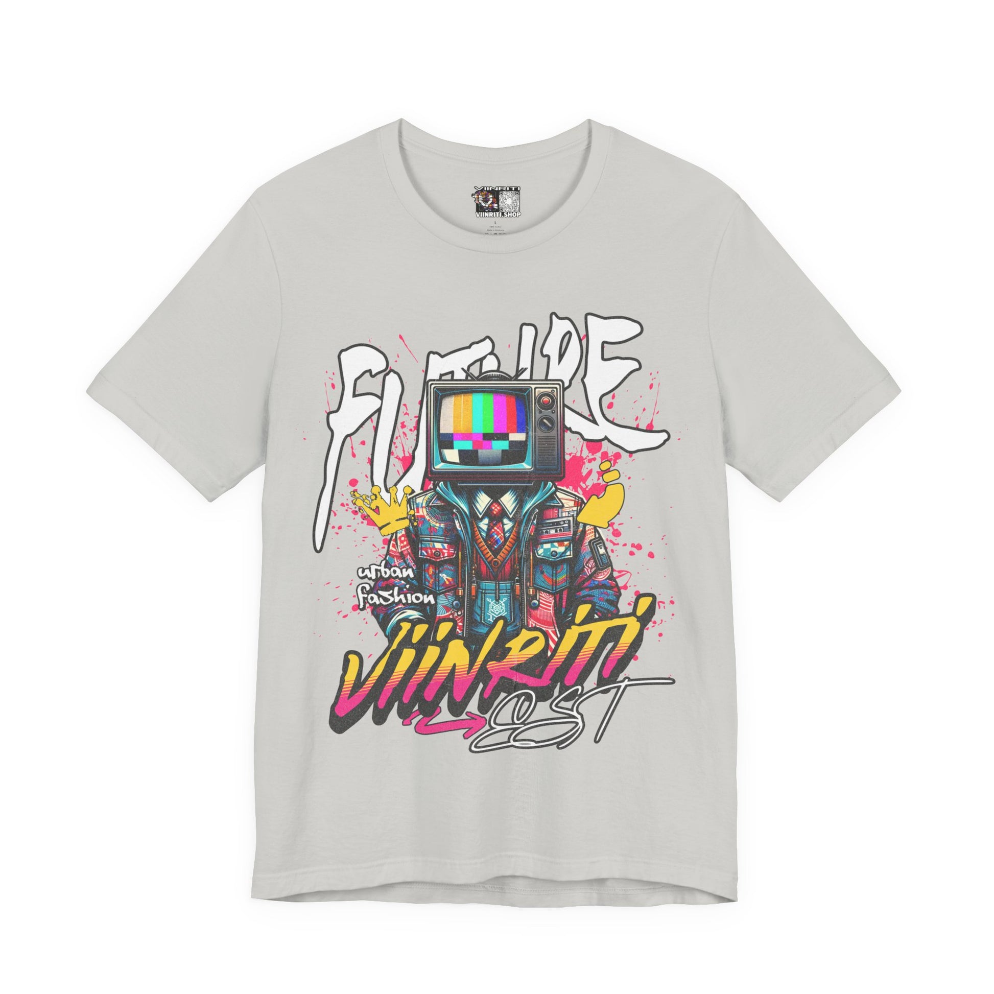 """"" VIINRITI  EXCLUSIVE Retro TV Robot Graphic Tee — "Vibe In Reset" Streetwear T-Shirt