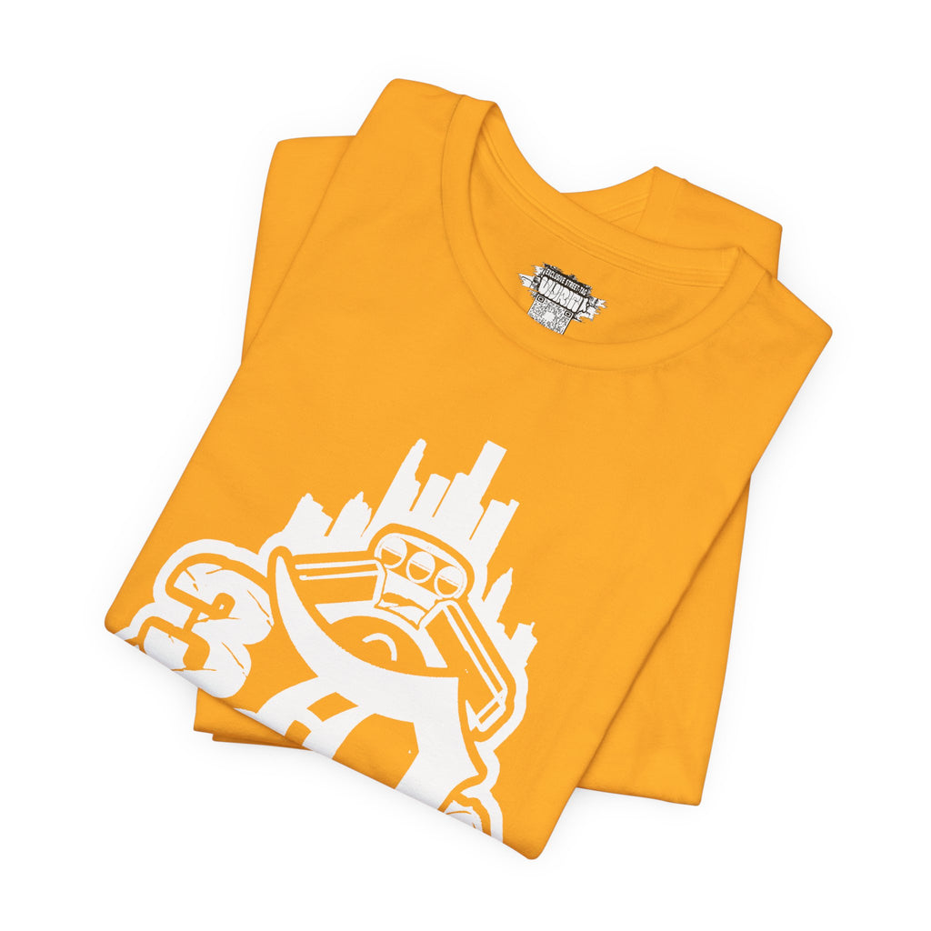 Detroit D Monochrome Tee — City Skyline & Motor Graphic T-Shirt