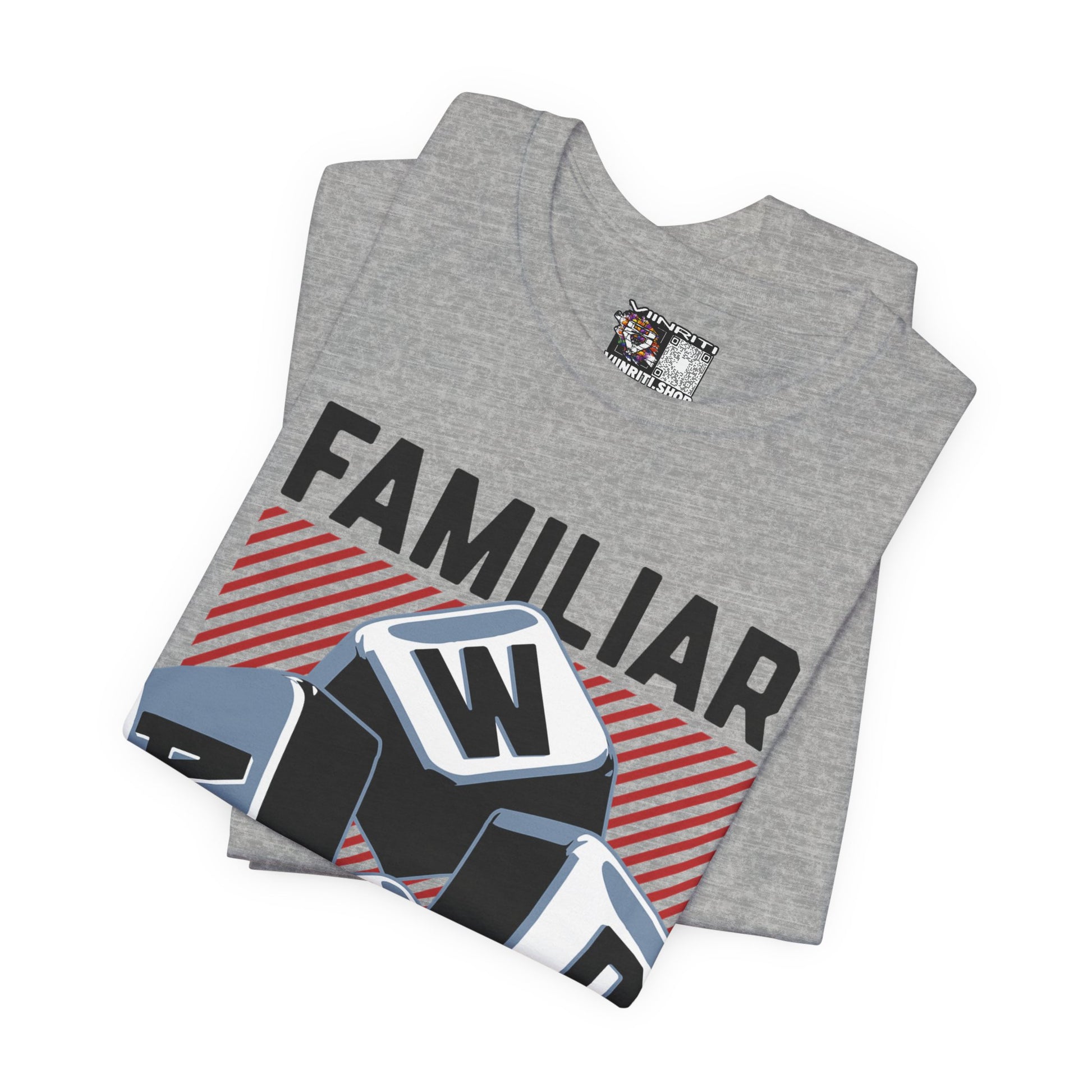""Gamer WASD Keys T‑Shirt — "Familiar to Gamers" Retro Keycap Tee