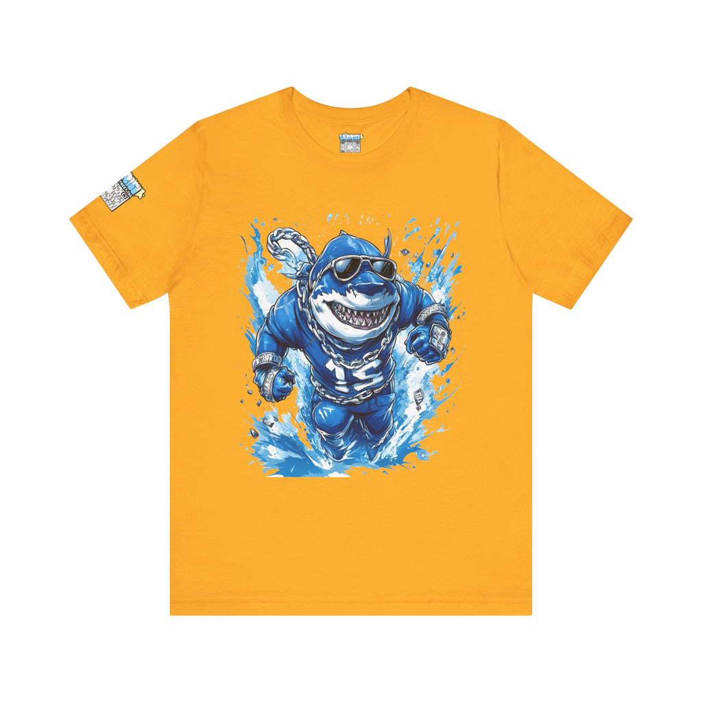 Ocean Dripp Blue Shark Graphic Unisex Tee - Fun Beachwear for Summer Adventures