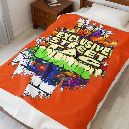 VIJIRITI Brand Velveteen Plush Blanket, Cozy Throw, Home Decor, Gift for Street Art Lovers, Unique Bedspread, Colorful Blanket