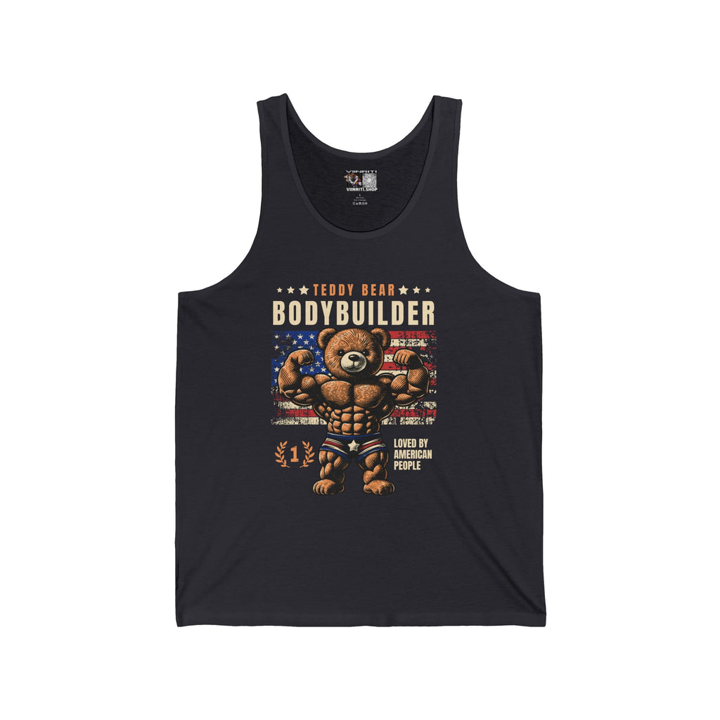 Bodybuilder Bear Tank Top — Funny Muscle Teddy Gym Tank