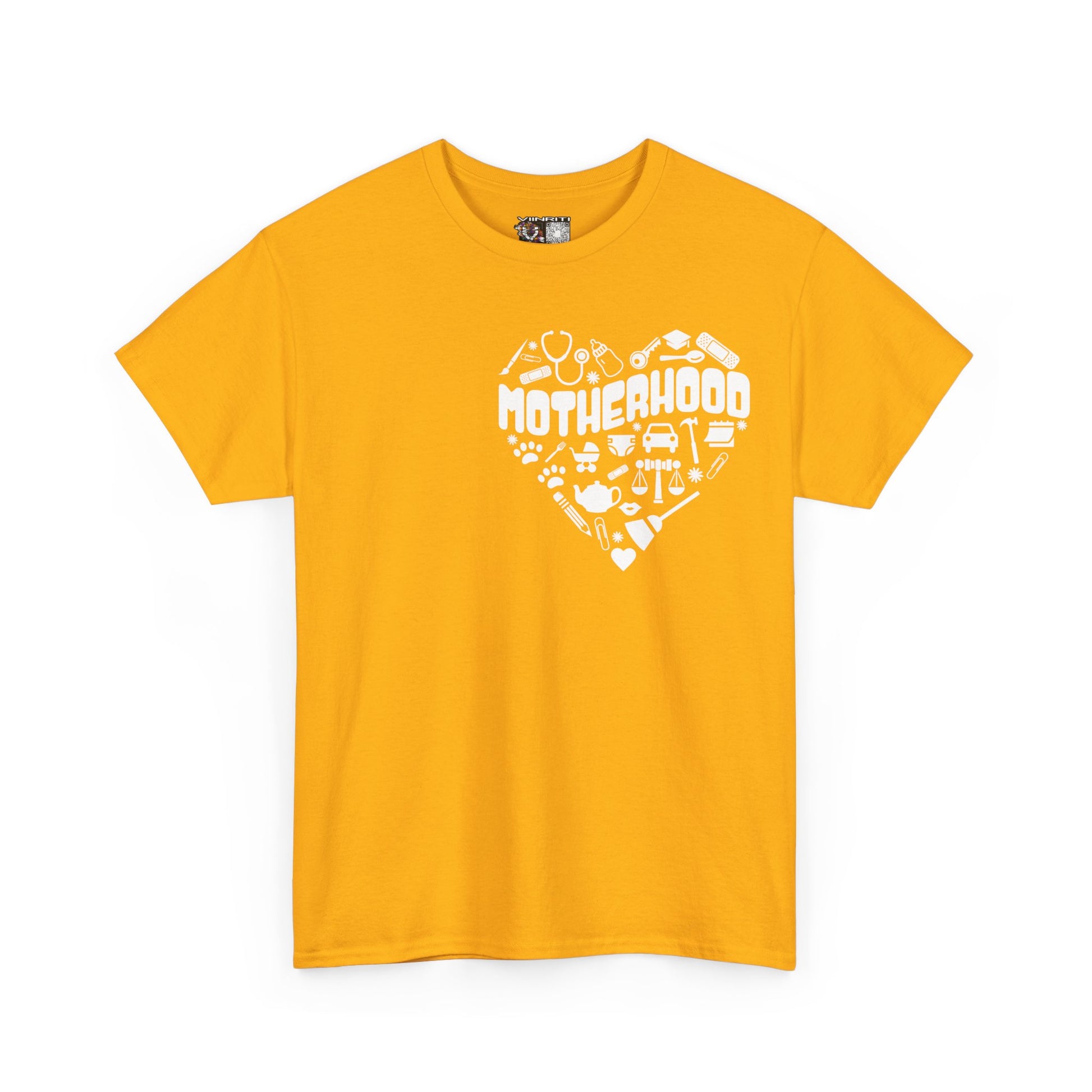 Motherhood Heart Tee — Mom Life Graphic T-Shirt