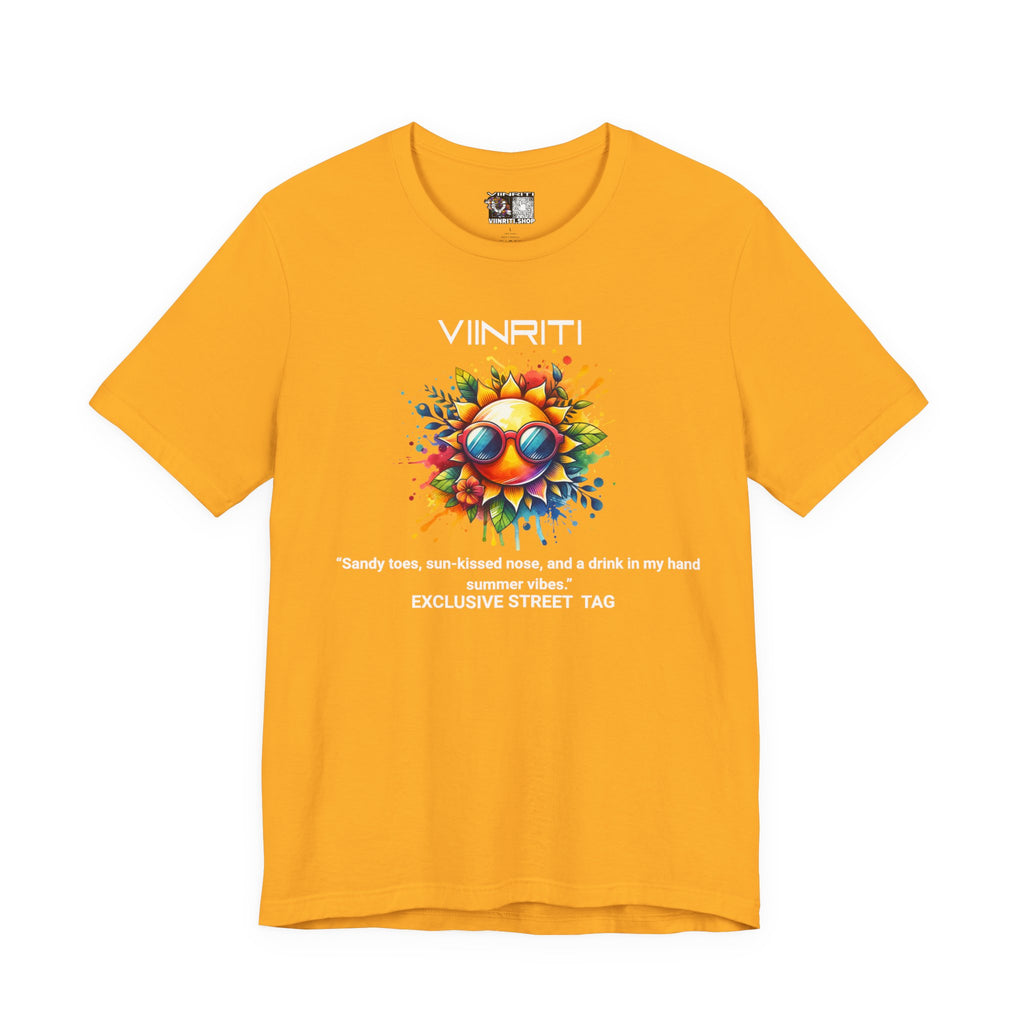 Summer Vibes Sunflower Tee - Colorful Sunglasses Graphic T-Shirt
