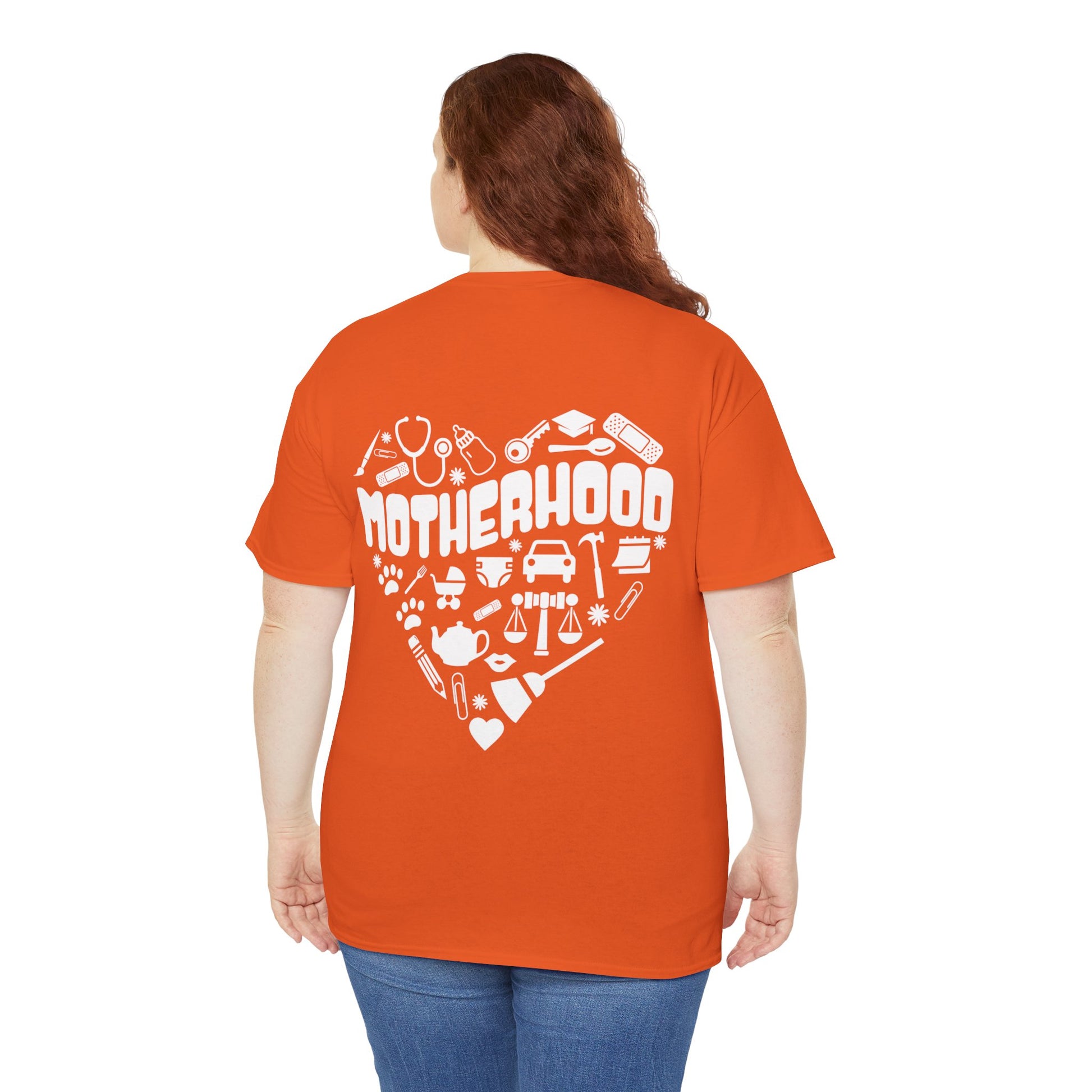 Motherhood Heart Tee — Mom Life Graphic T-Shirt