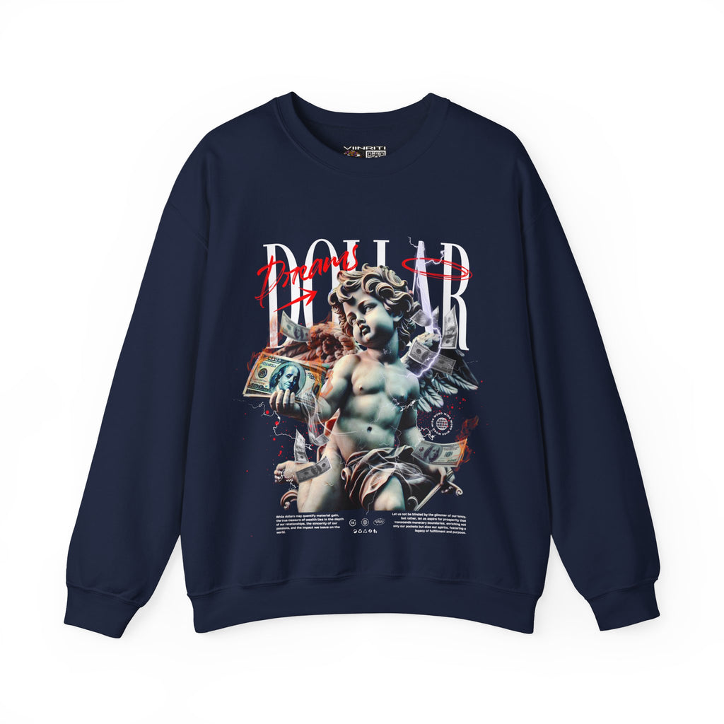 Crewneck Sweatshirt — 'Dollar' Statue Collage Graphic