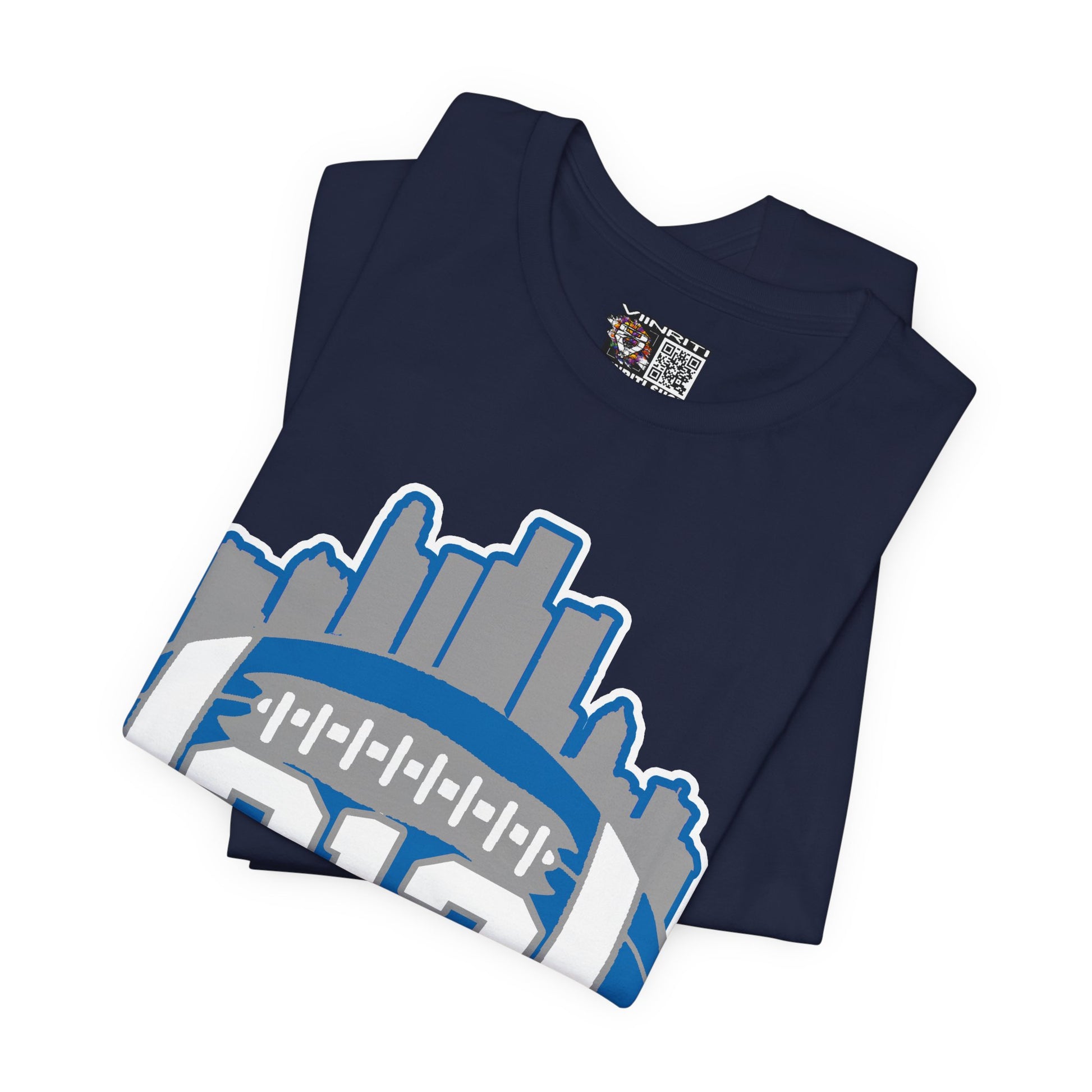 Detroit 313 Football T-Shirt — City Skyline & Number 313 Logo