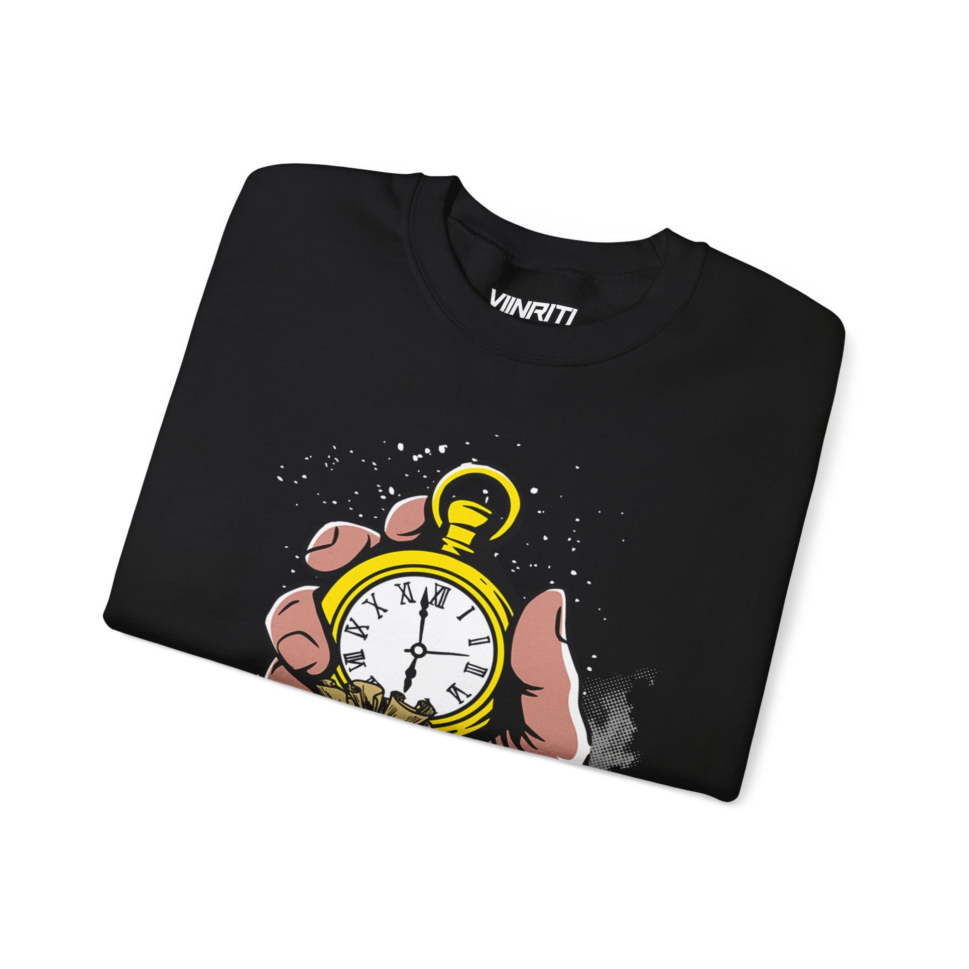 Time Is Money Crewneck Sweatshirt — Vintage Pocket Watch Graphic