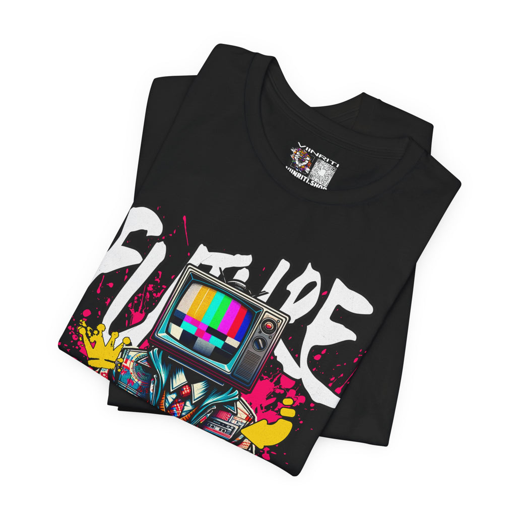 """"" VIINRITI  EXCLUSIVE Retro TV Robot Graphic Tee — "Vibe In Reset" Streetwear T-Shirt