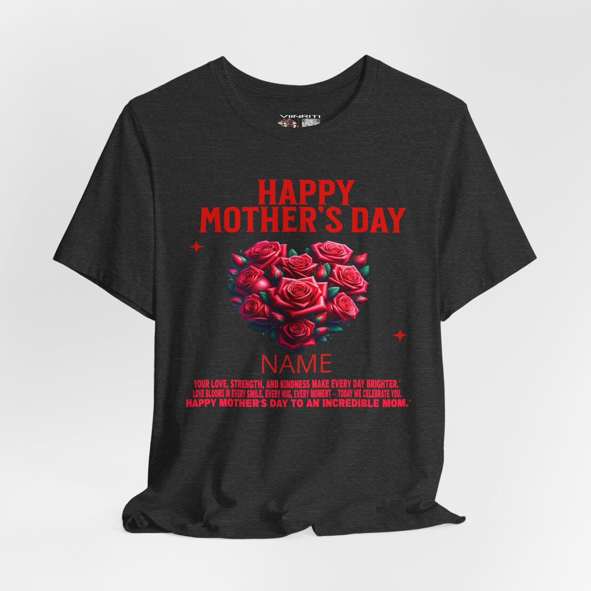 Mother's Day Rose Heart Tee — Personalized "Happy Mother's Day" Shirt