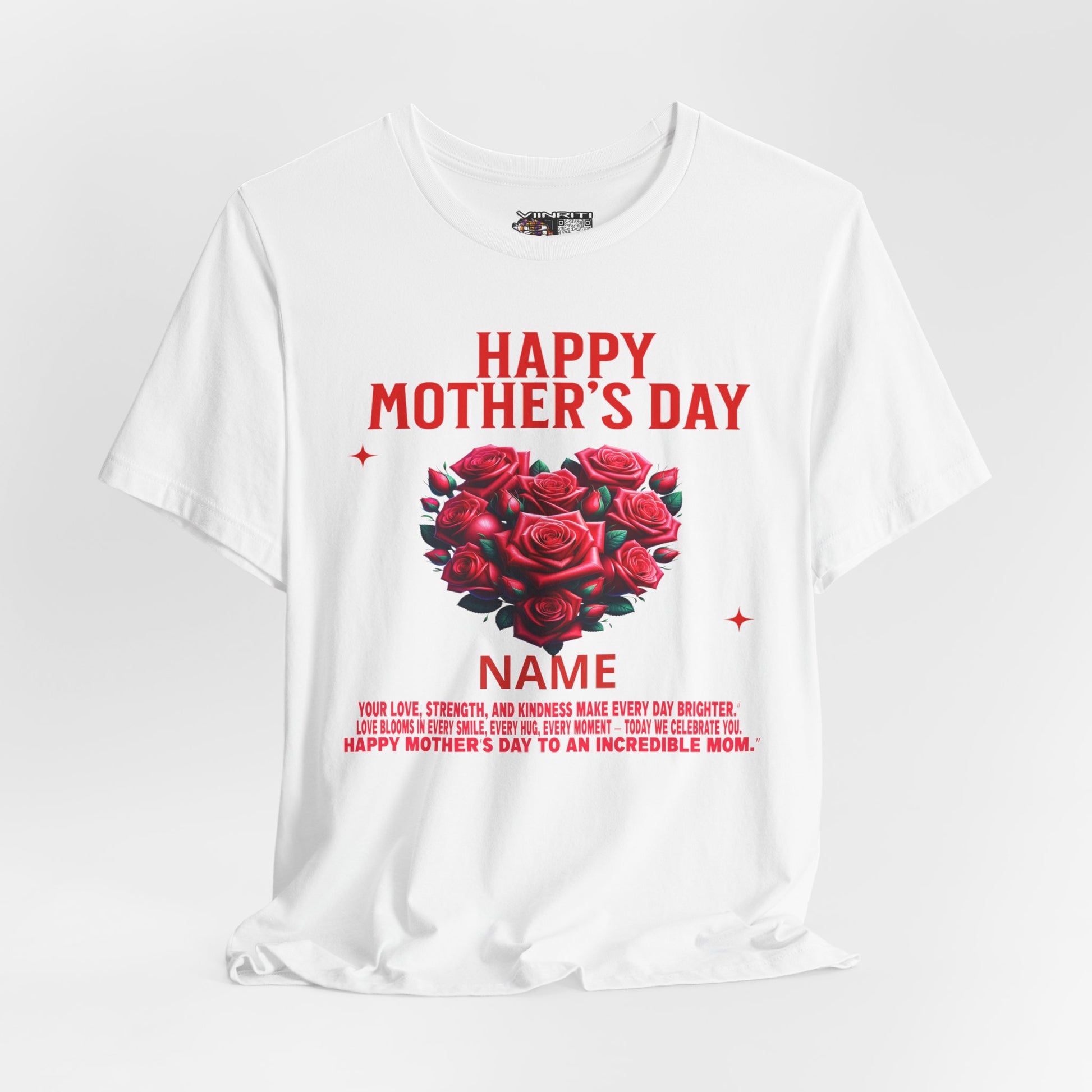 Mother's Day Rose Heart Tee — Personalized "Happy Mother's Day" Shirt