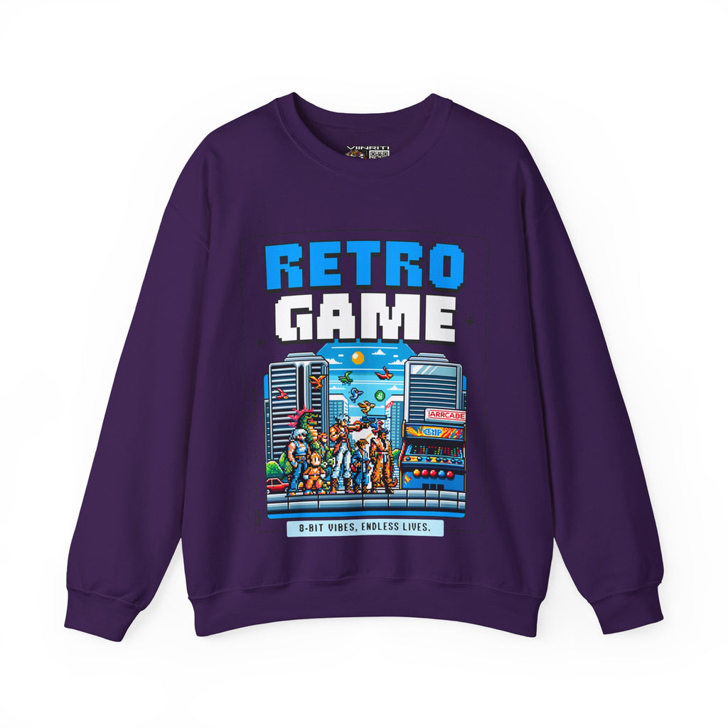 Retro Game Sweatshirt — Vintage 8-Bit Arcade Graphic Crewneck