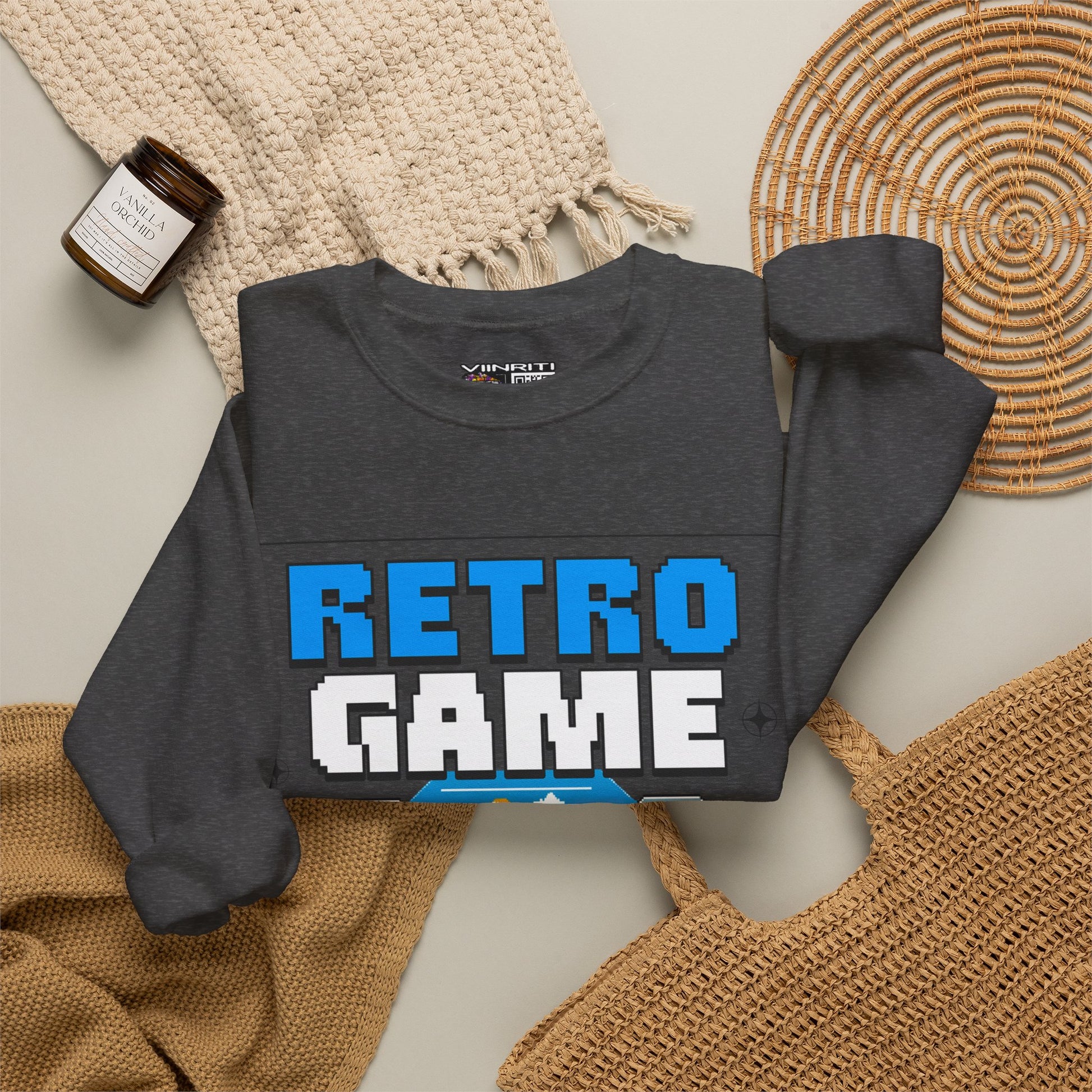 Retro Game Sweatshirt — Vintage 8-Bit Arcade Graphic Crewneck