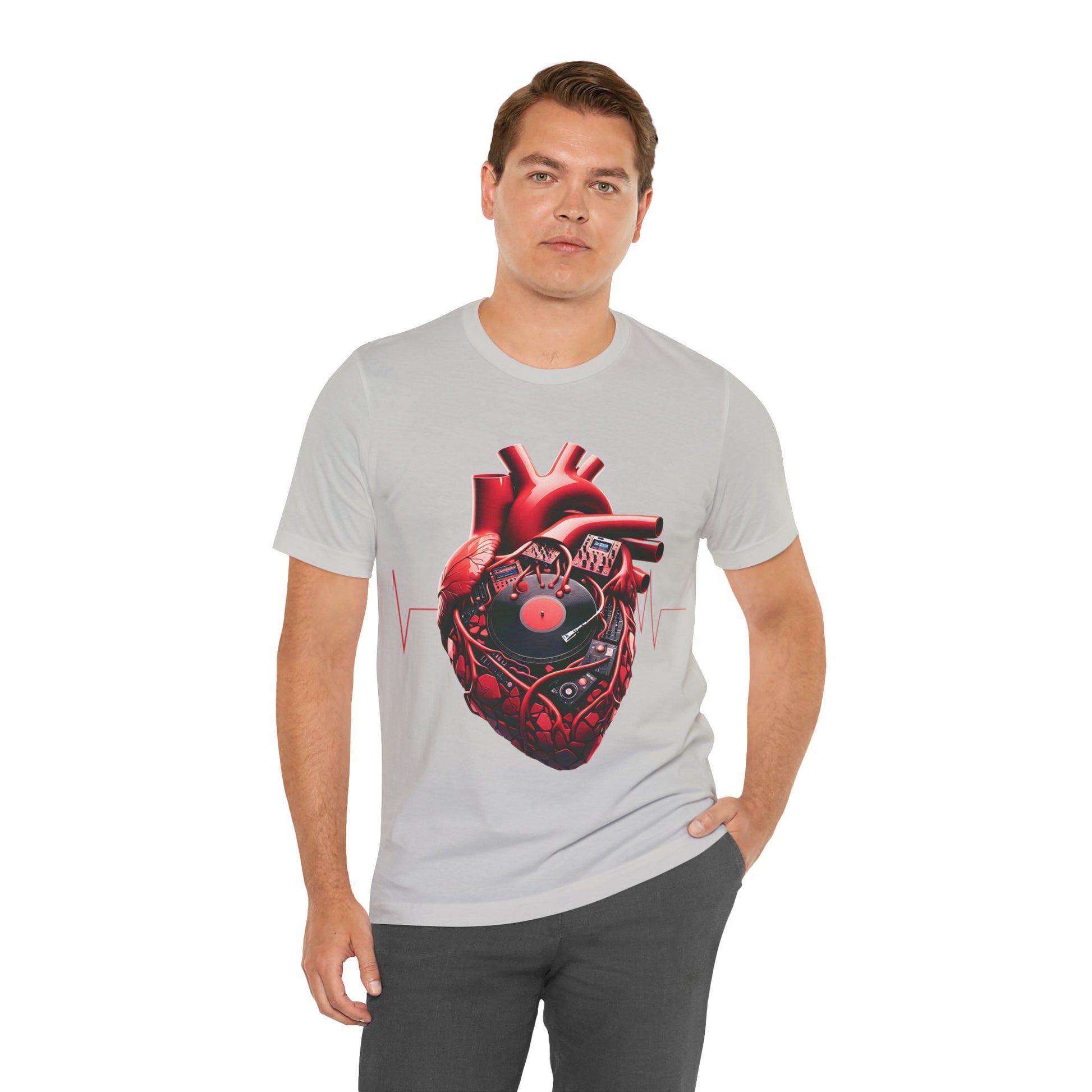 Heart Beat Vinyl Tee — Anatomical Heart Record T-Shirt