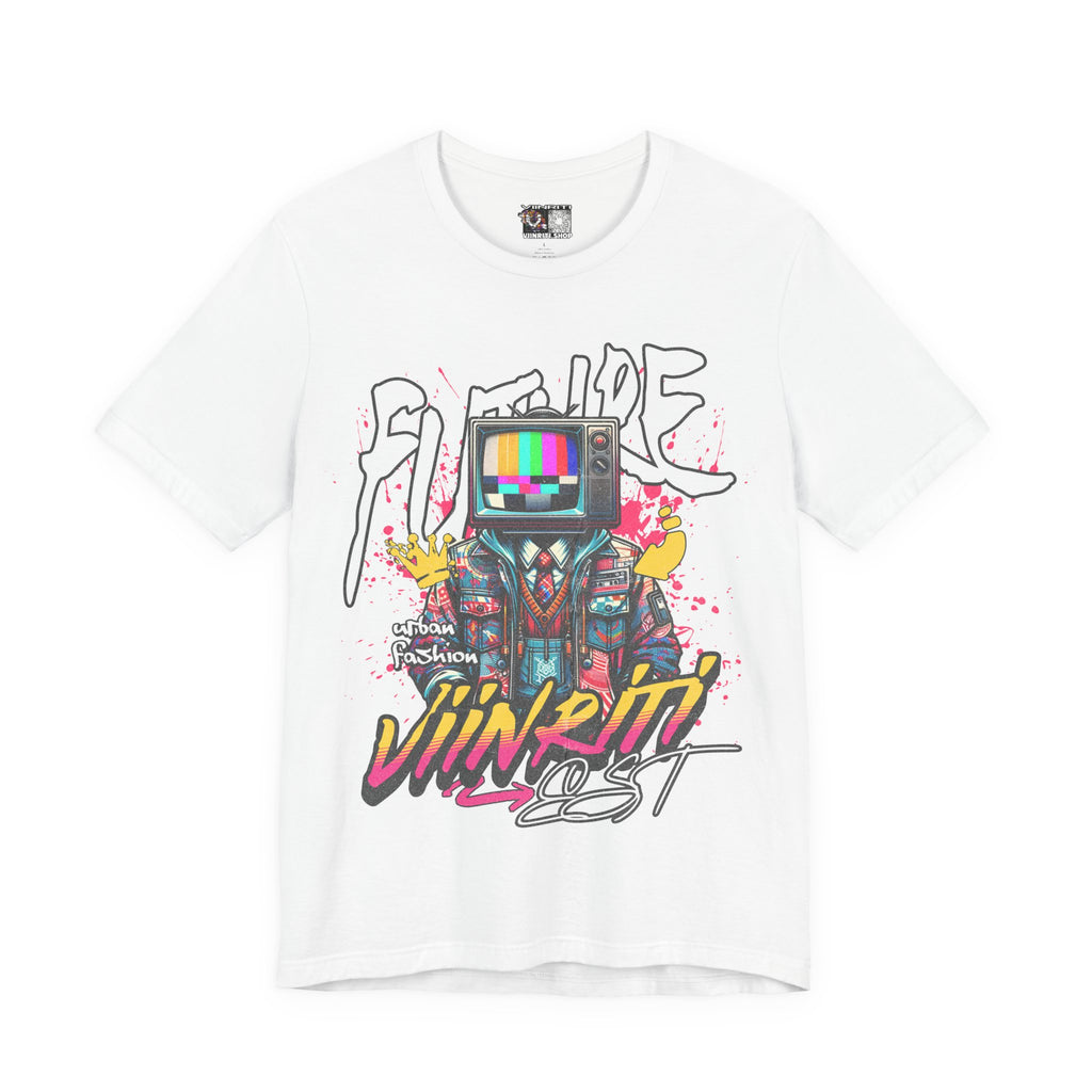 """"" VIINRITI  EXCLUSIVE Retro TV Robot Graphic Tee — "Vibe In Reset" Streetwear T-Shirt