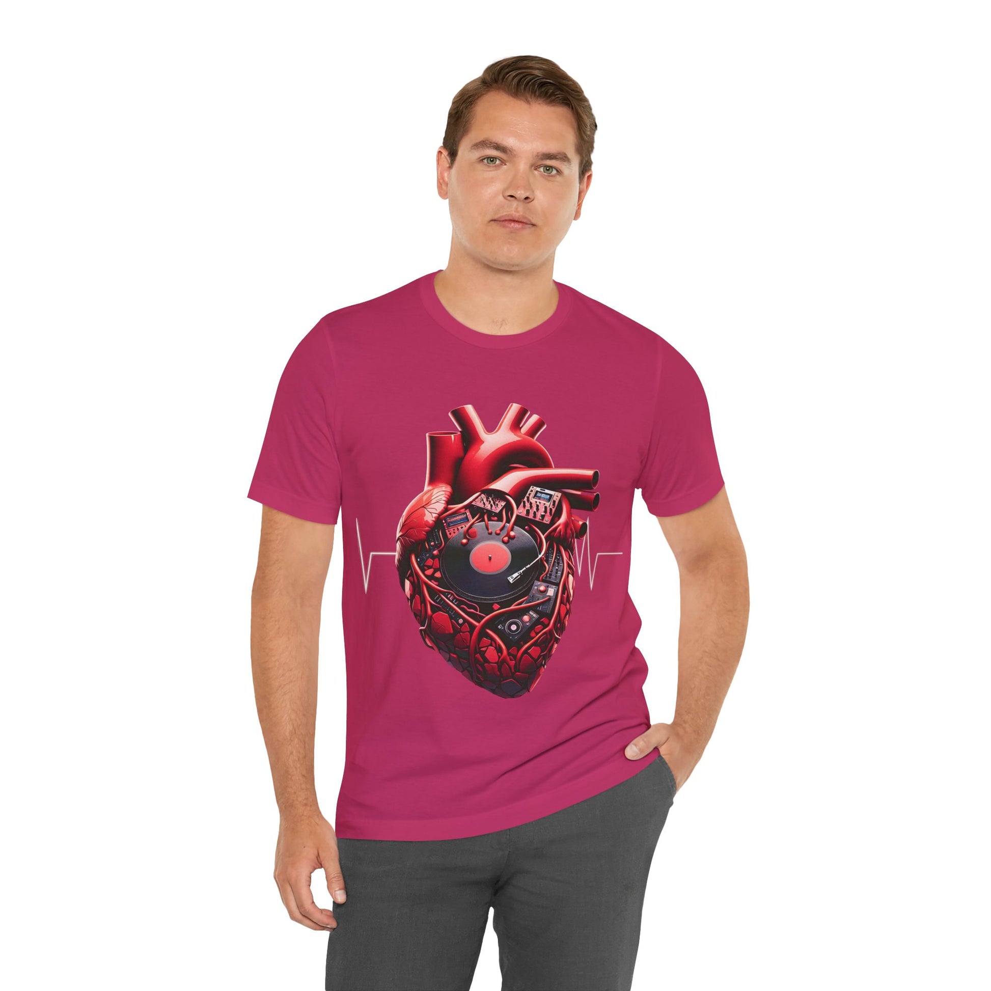 Heart Beat Vinyl Tee — Anatomical Heart Record T-Shirt