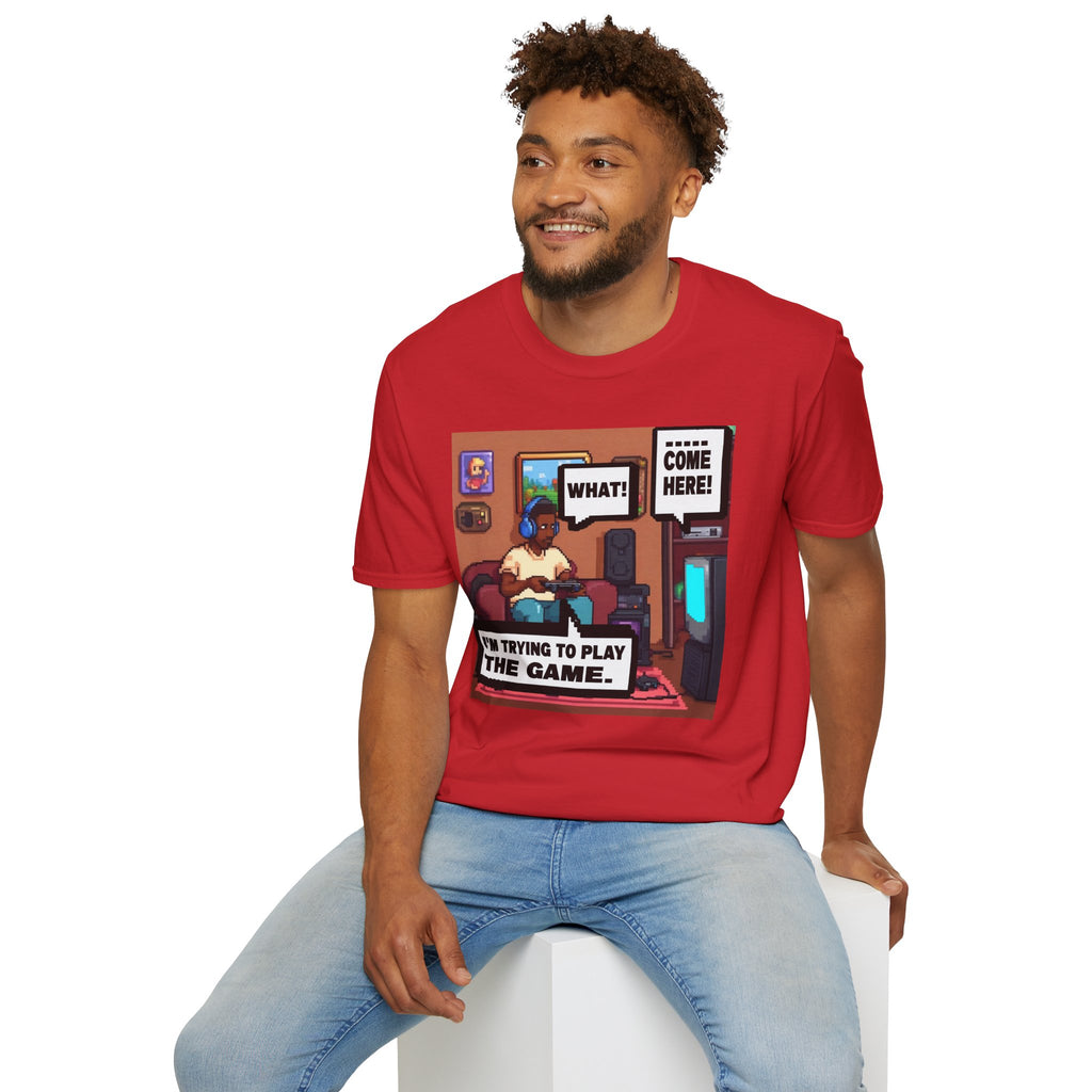 Gamer Comic Tee — "I'm Trying to Play the Game" Graphic T-Shirt
