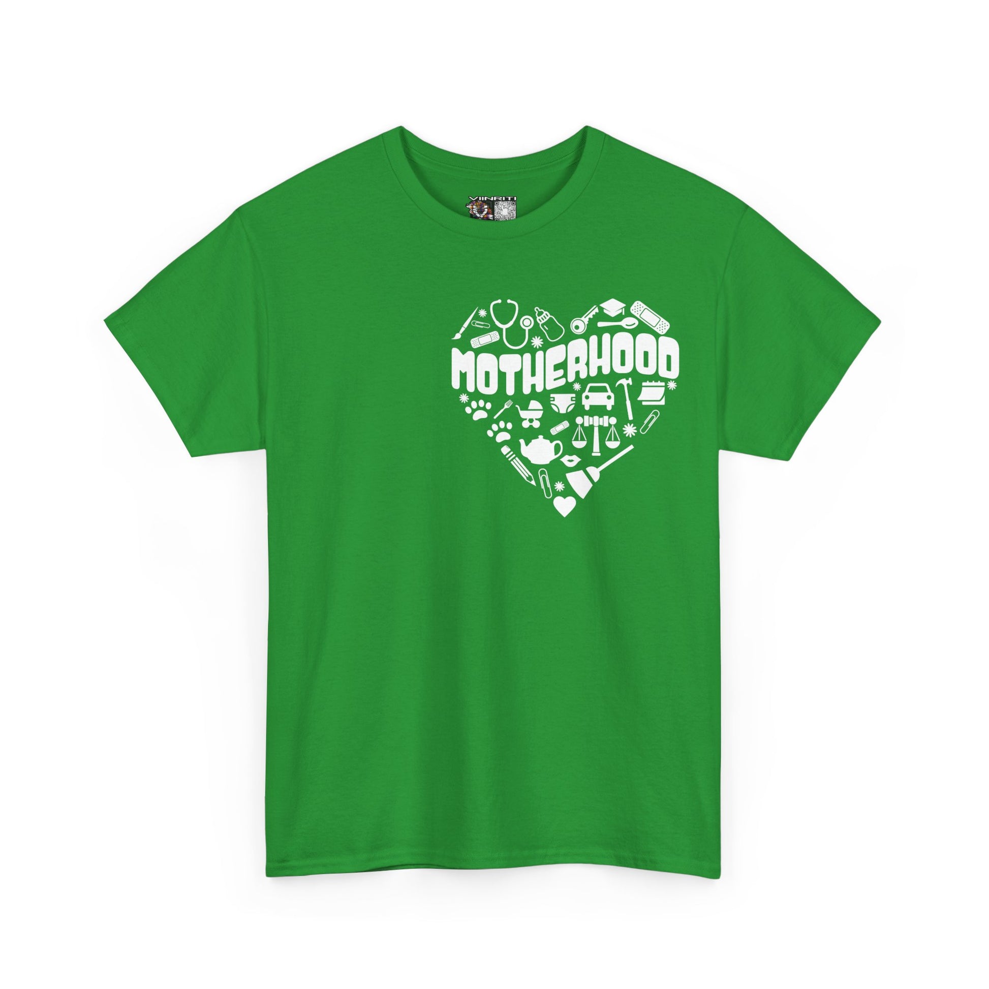 Motherhood Heart Tee — Mom Life Graphic T-Shirt