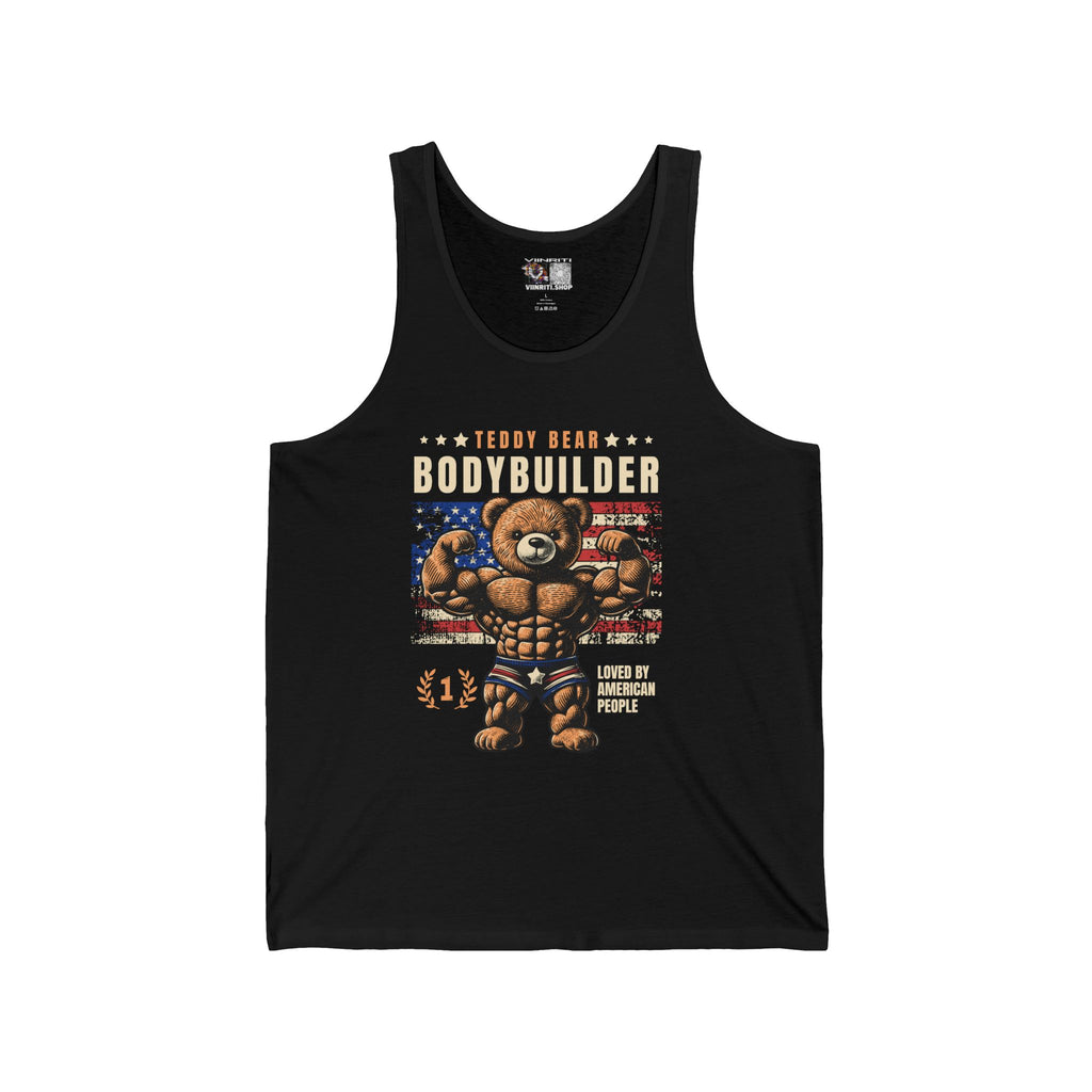 Bodybuilder Bear Tank Top — Funny Muscle Teddy Gym Tank