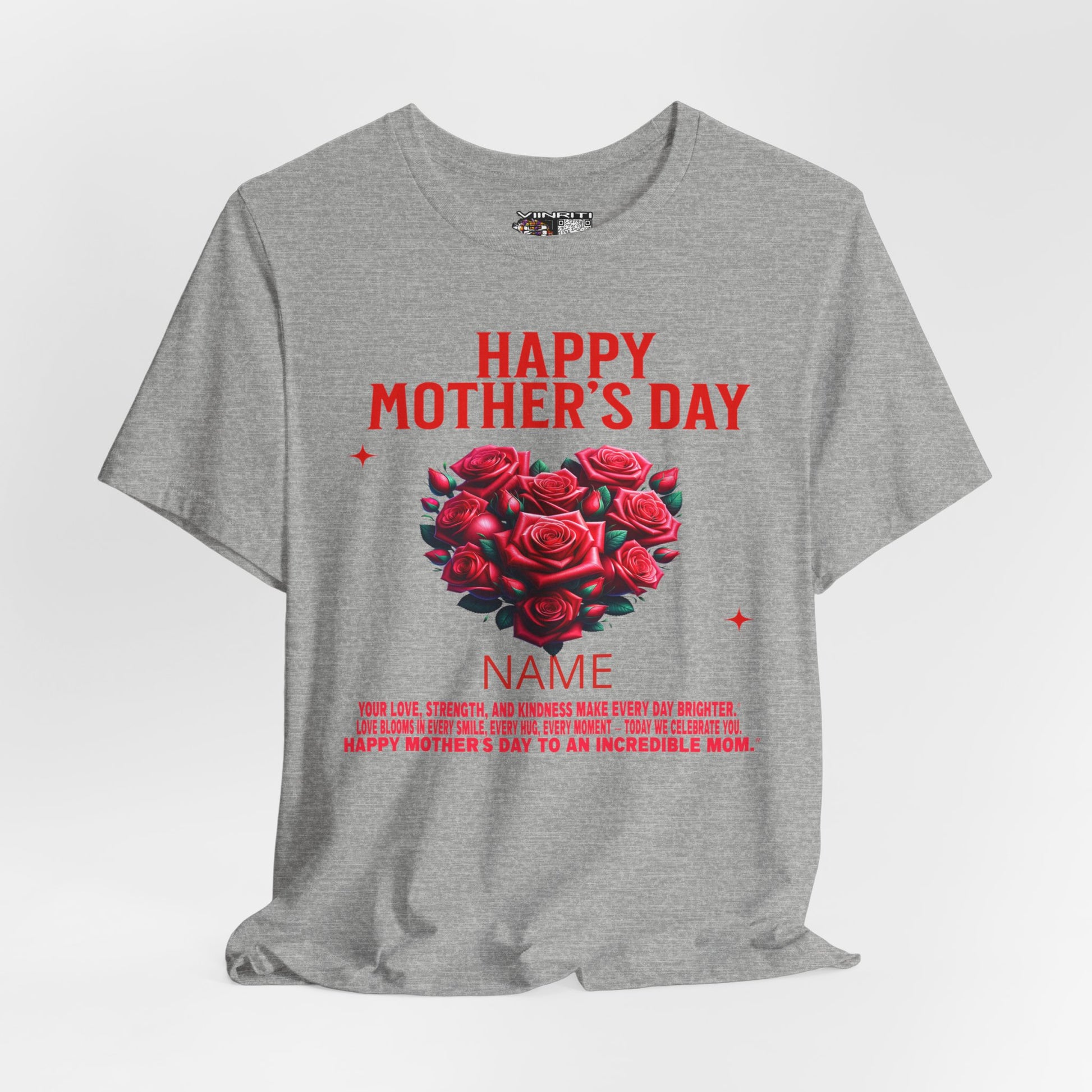 Mother's Day Rose Heart Tee — Personalized "Happy Mother's Day" Shirt
