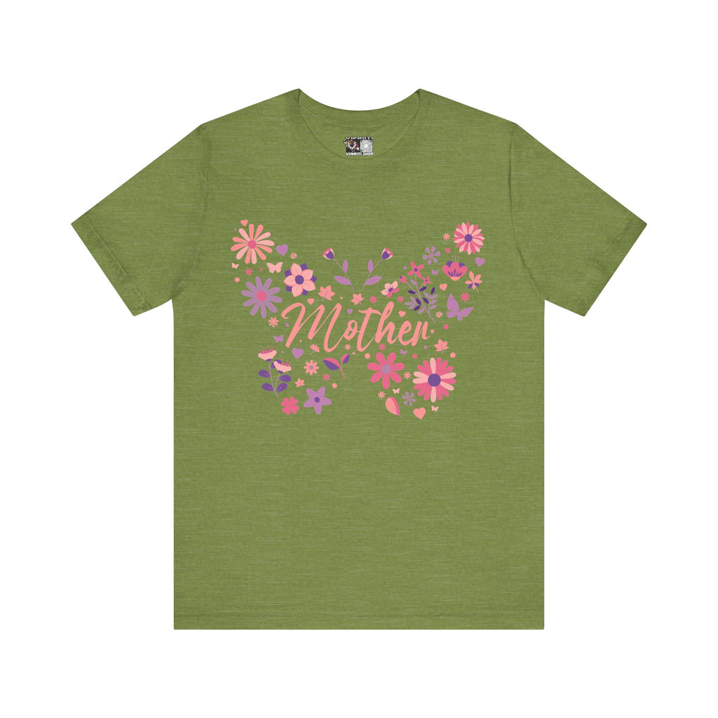 Butterfly Mother T-Shirt,Tee for Mom, Floral Gift, Birthday Present, Mother's Day Apparel, Cute Butterfly Design