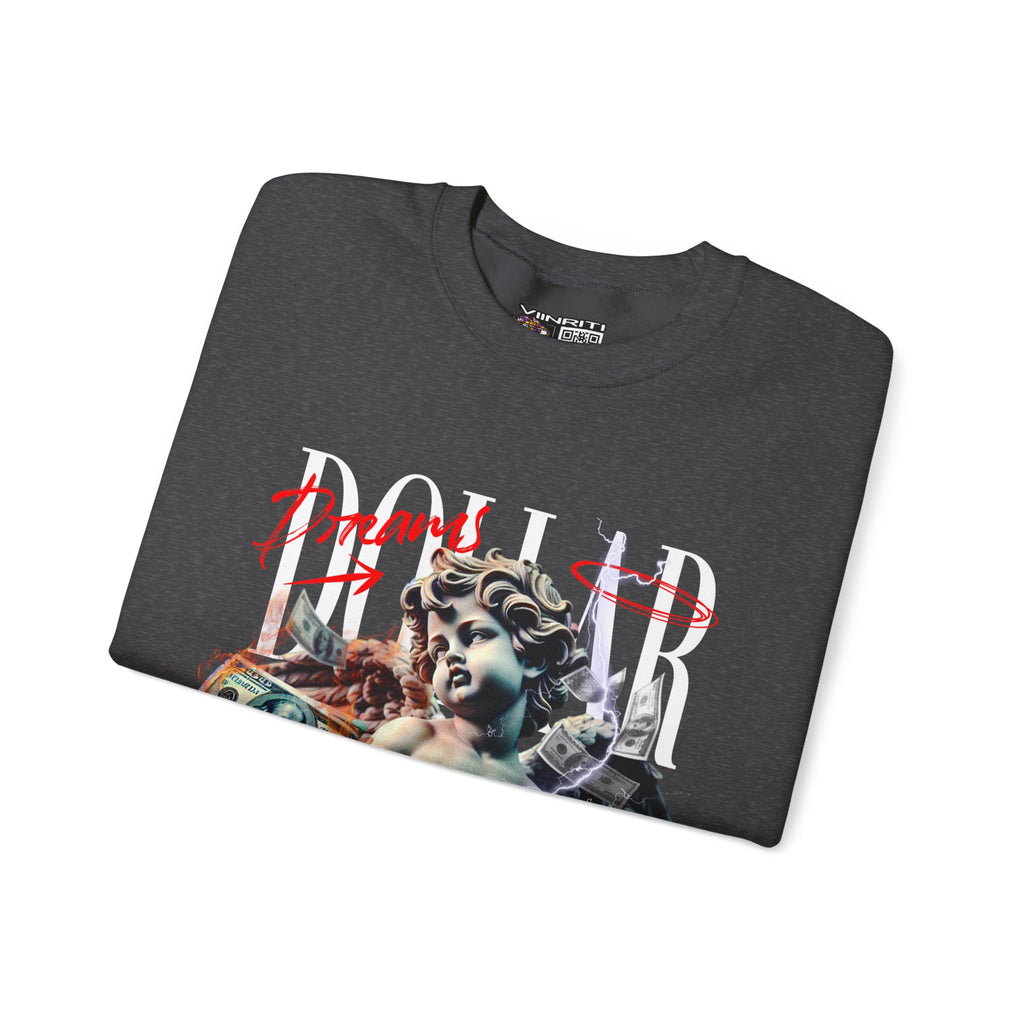 Crewneck Sweatshirt — 'Dollar' Statue Collage Graphic