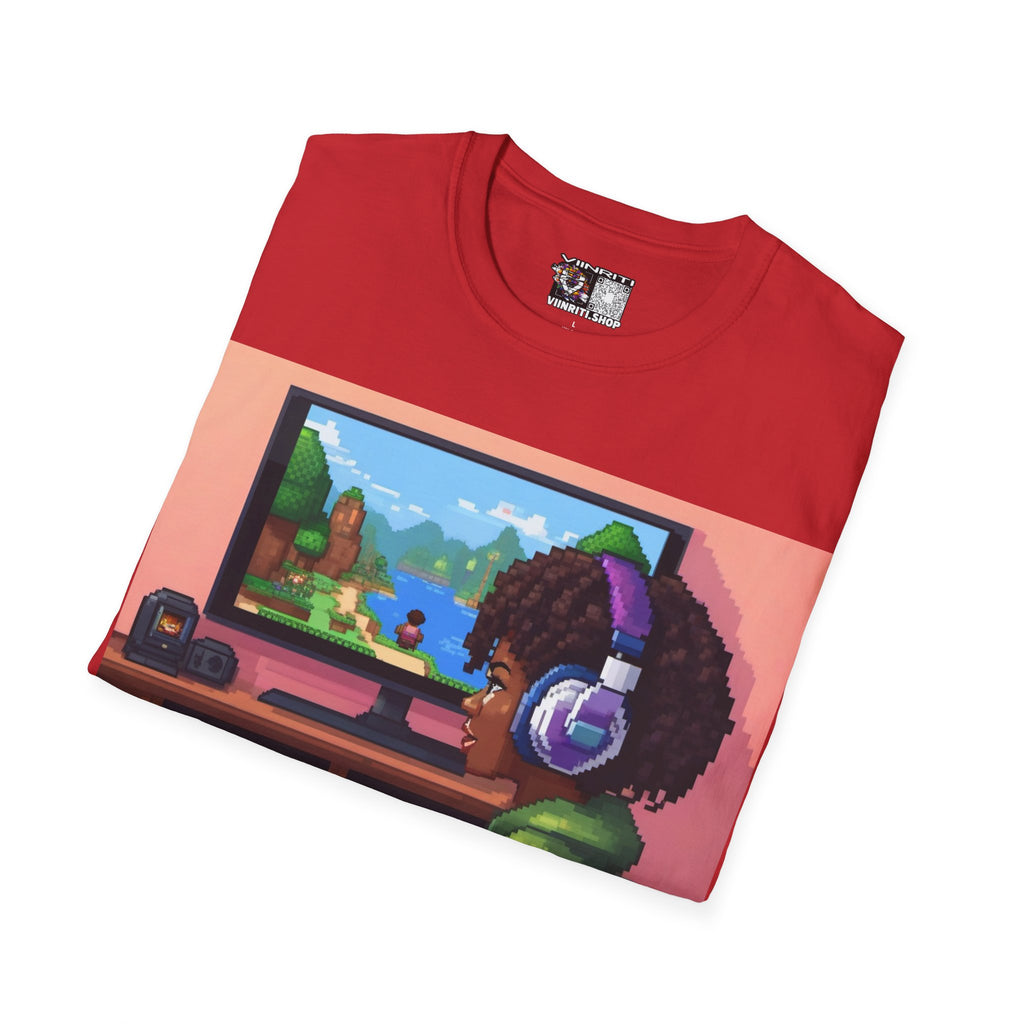 Girl Gamer T-Shirt — Retro Pixel Art ‘GIRL GAMER HERE!’ Tee for Female Gamers