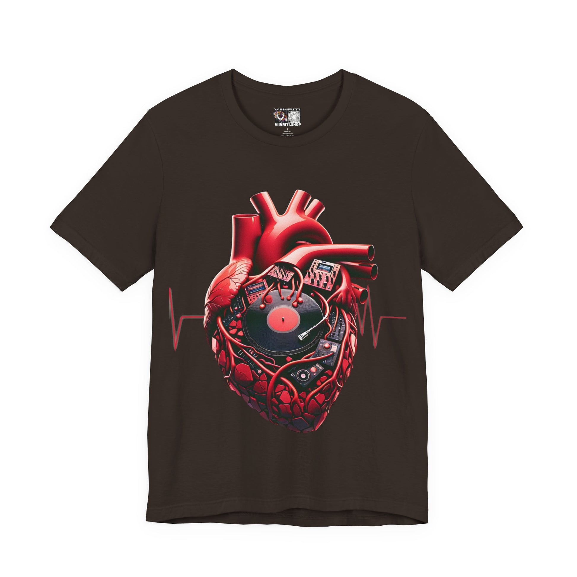 Heart Beat Vinyl Tee — Anatomical Heart Record T-Shirt